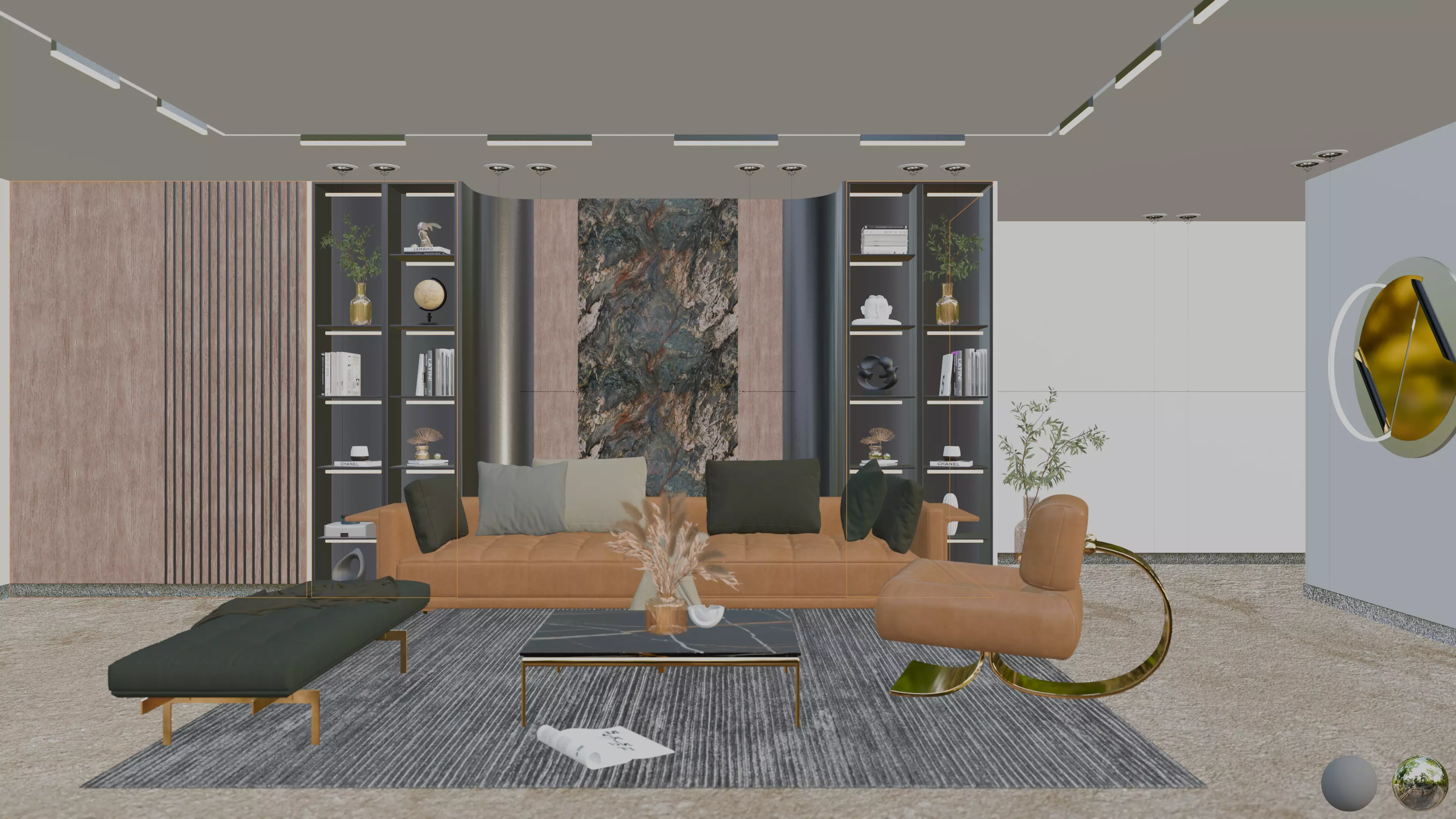 Modern Hall Interior 3D model_1