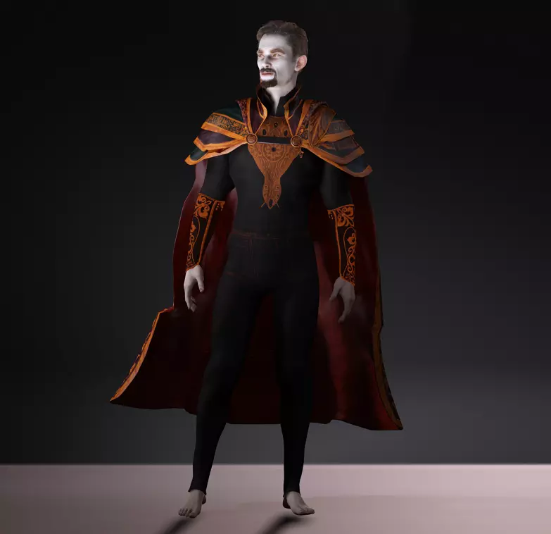 Vampire Lord  Dark Fantasy Male Character Low-poly 3D model_4