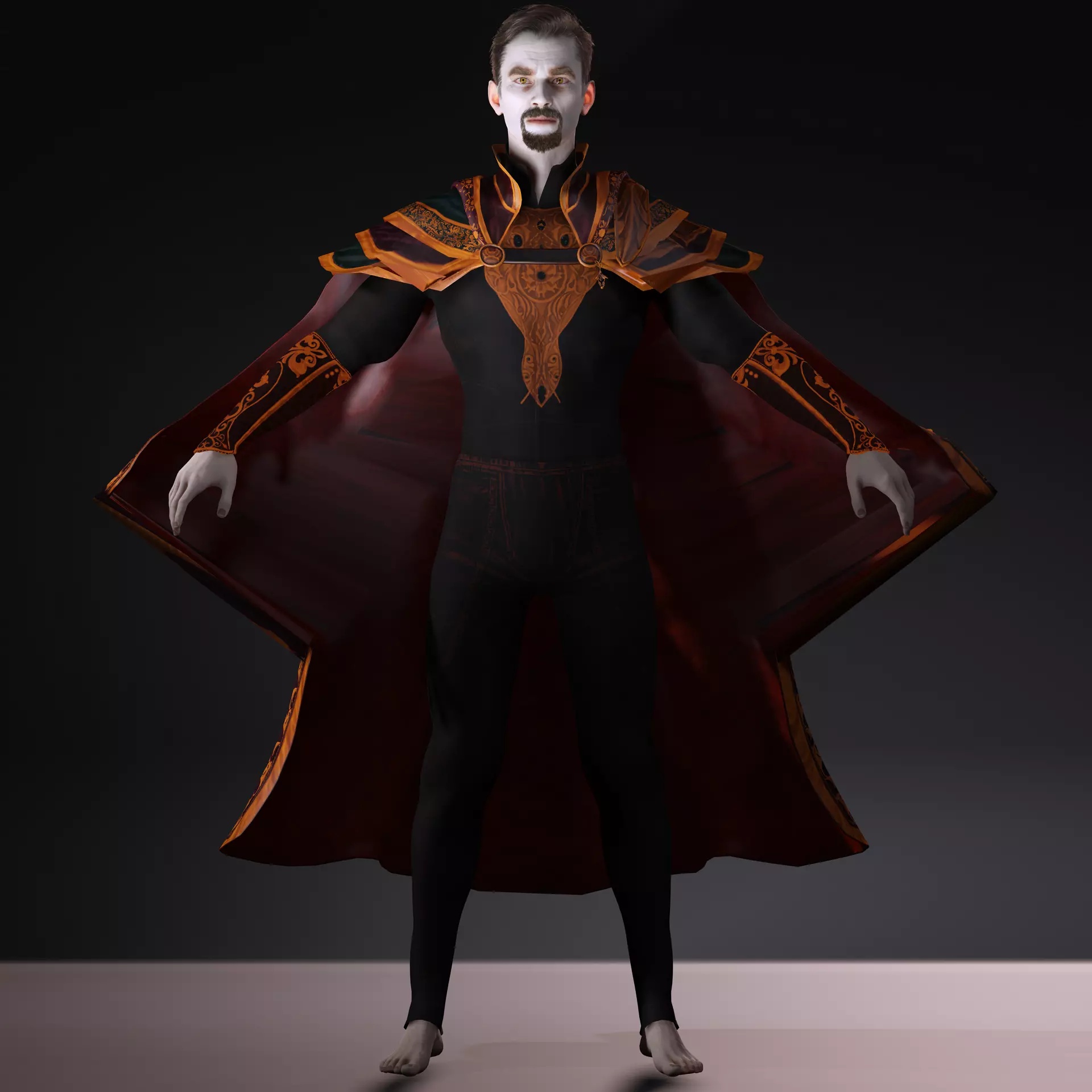 Vampire Lord  Dark Fantasy Male Character Low-poly 3D model_8