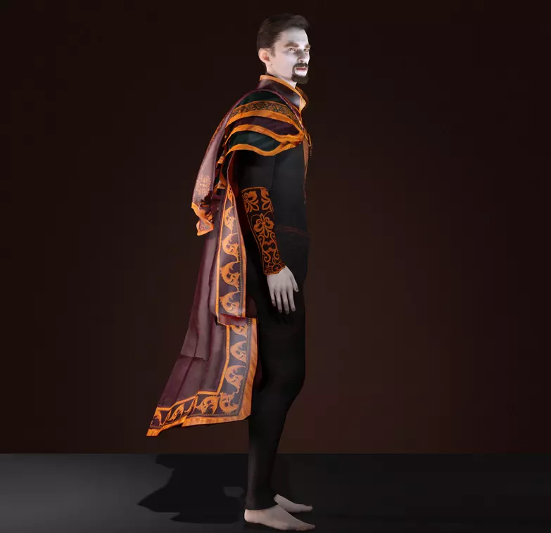 Vampire Lord  Dark Fantasy Male Character Low-poly 3D model_7