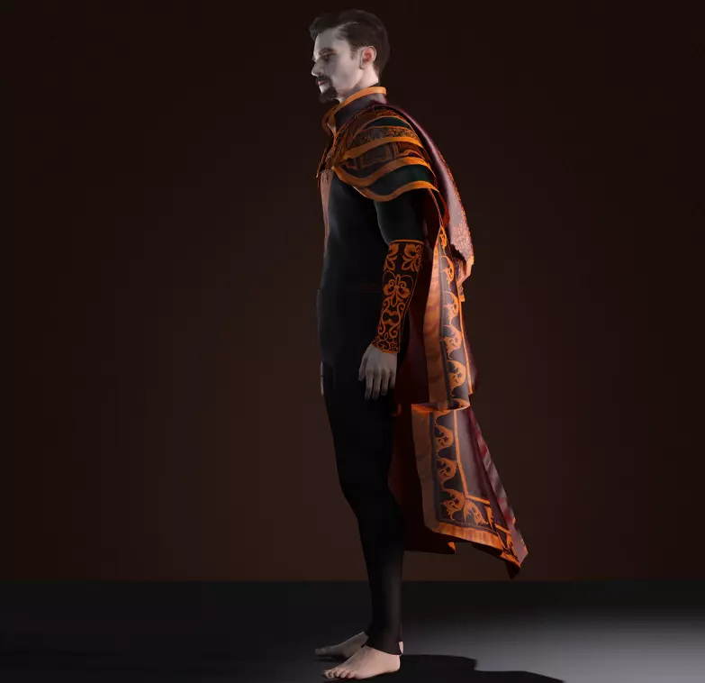 Vampire Lord  Dark Fantasy Male Character Low-poly 3D model_6