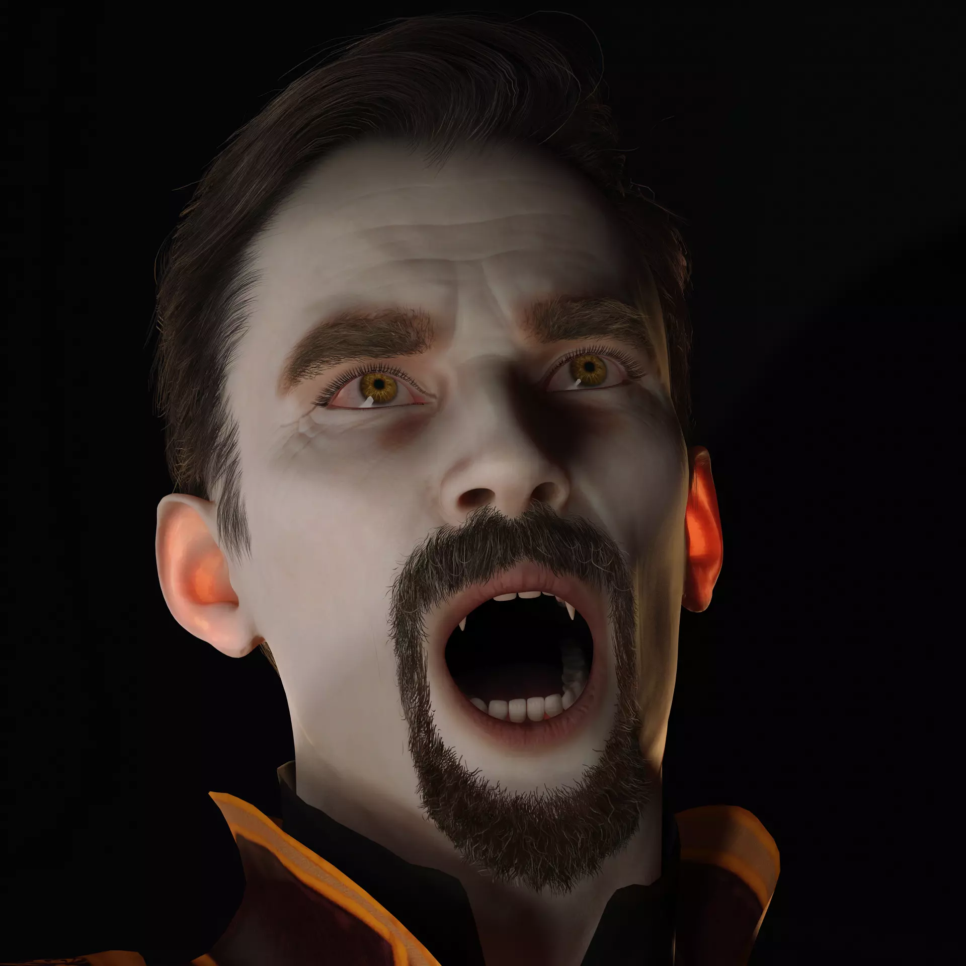 Vampire Lord  Dark Fantasy Male Character Low-poly 3D model_14