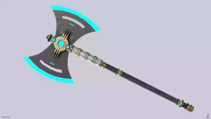 Scifi axe Low-poly 3D model Scifi axe Low-poly 3D model