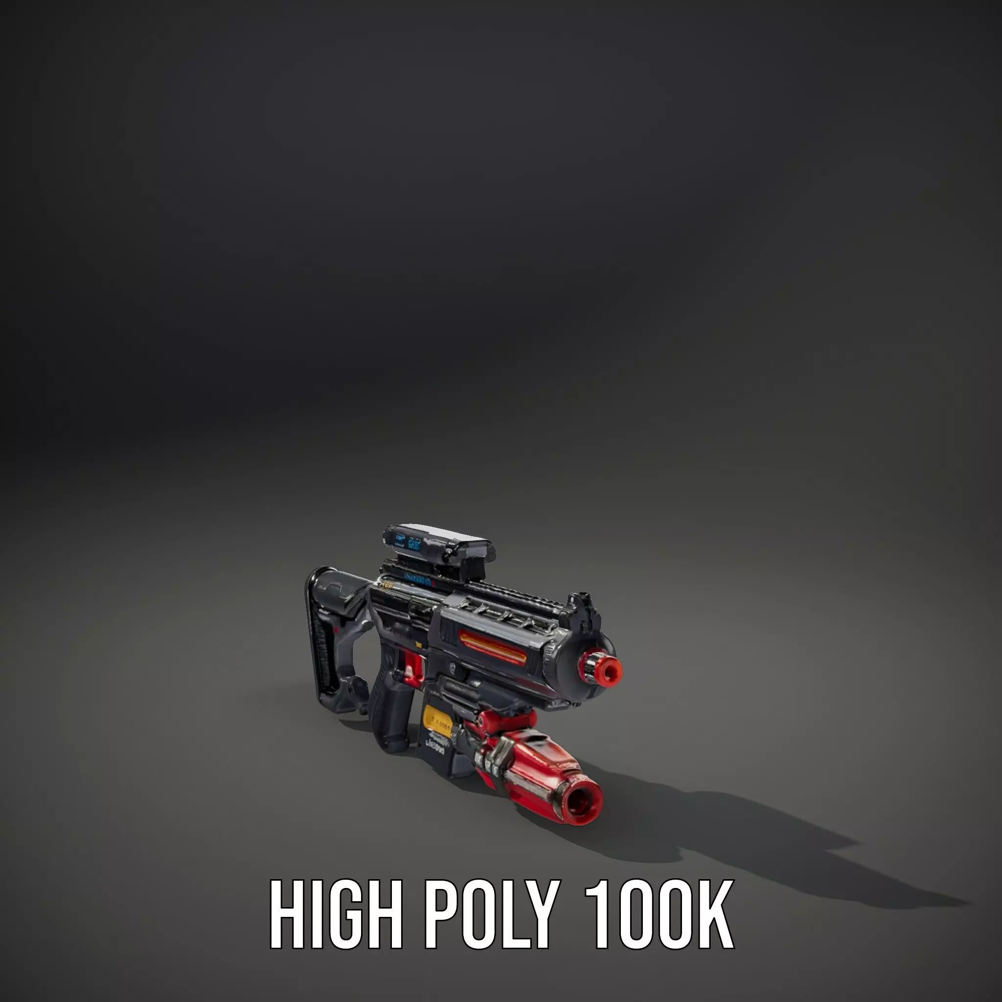 Futuristic Plasma Rifle model pack Low-poly 3D model_9