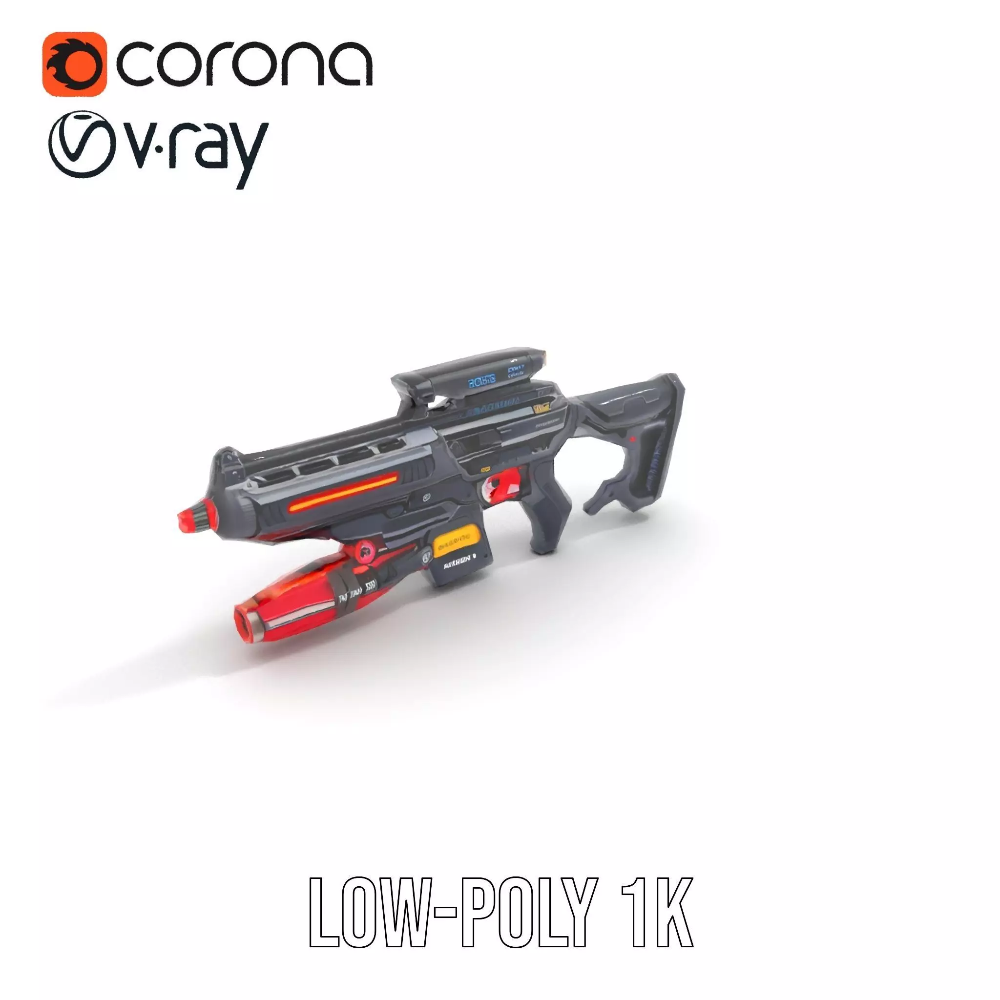 Futuristic Plasma Rifle model pack Low-poly 3D model_17