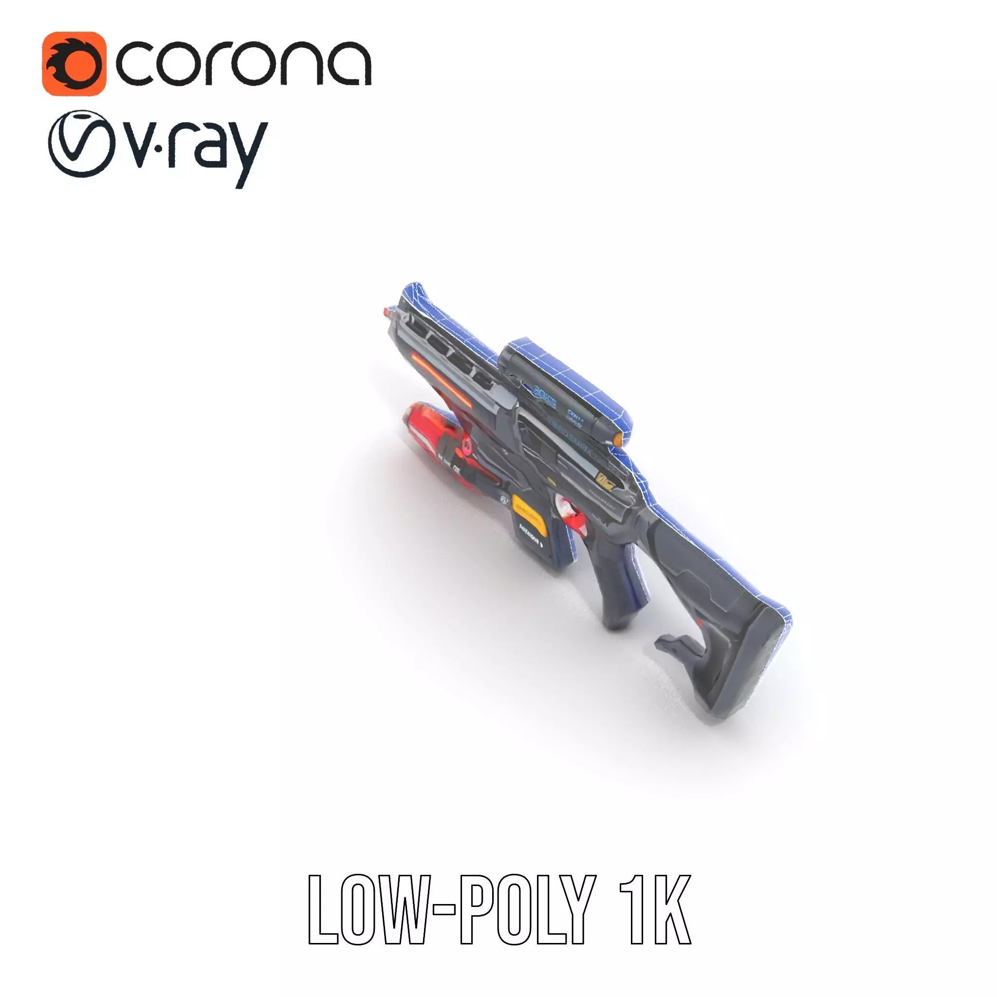 Futuristic Plasma Rifle model pack Low-poly 3D model_31