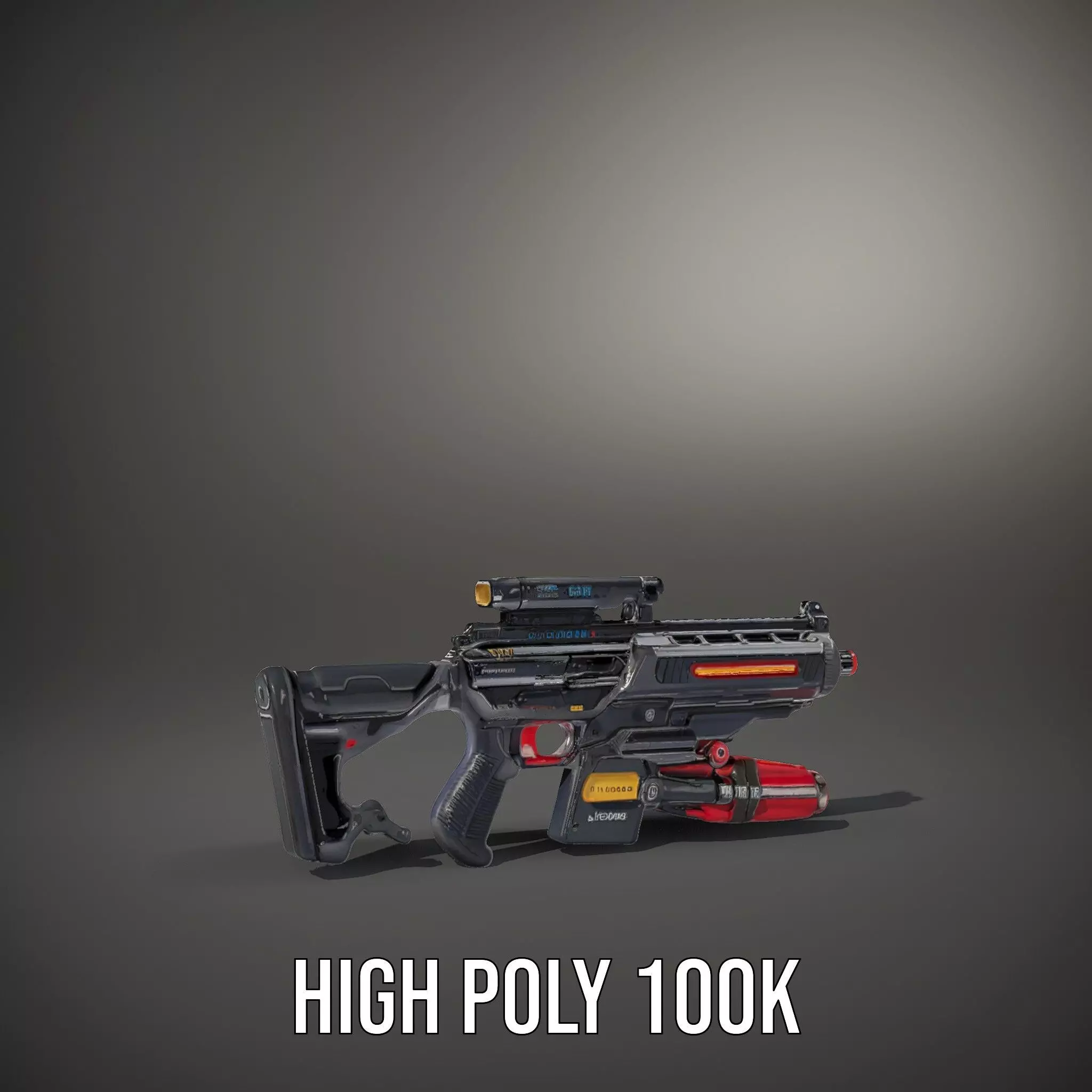 Futuristic Plasma Rifle model pack Low-poly 3D model_11