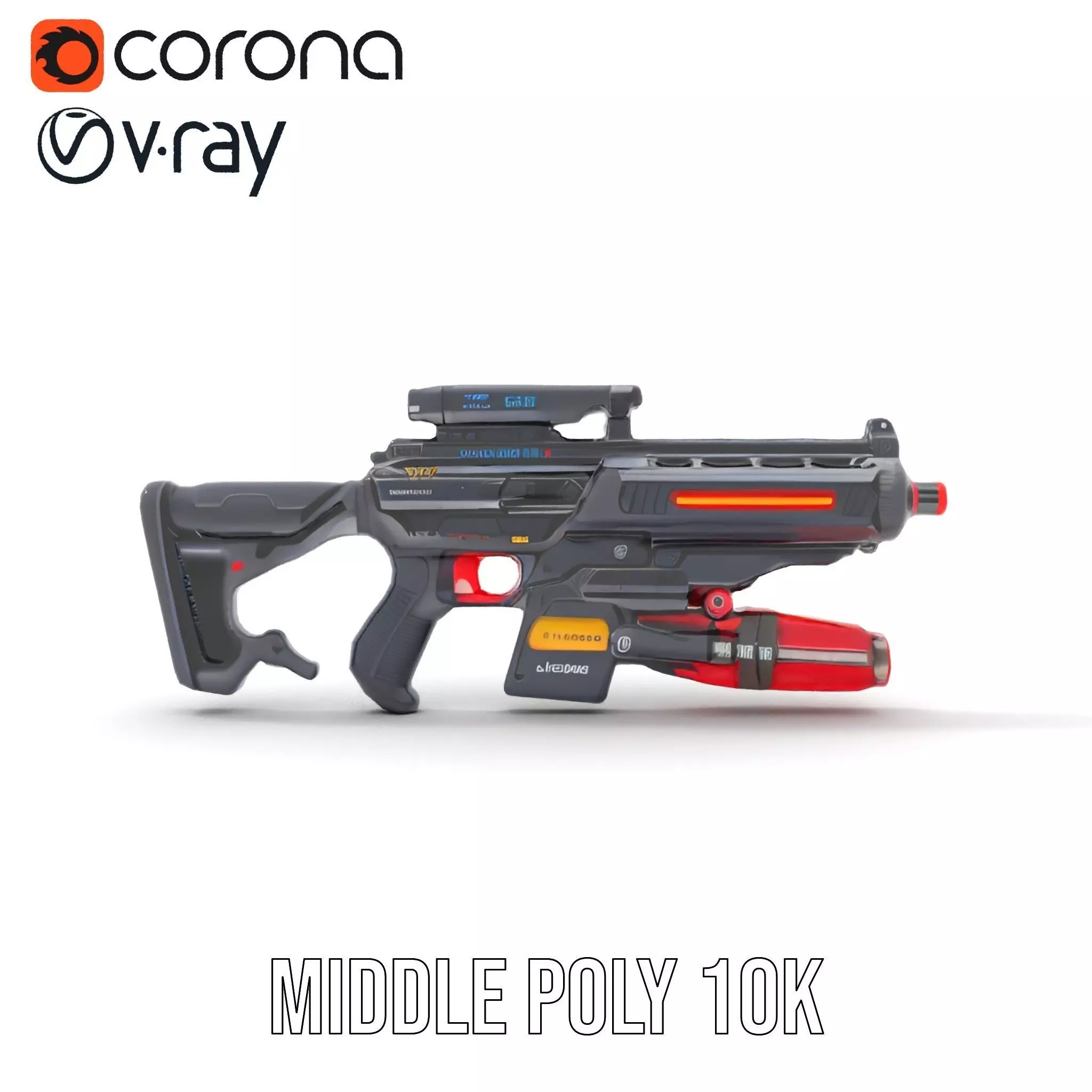 Futuristic Plasma Rifle model pack Low-poly 3D model_7