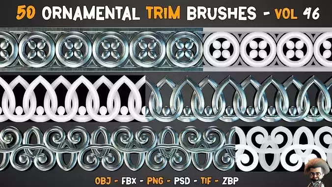 50 Ornamental Trim Brushes   Vol 46