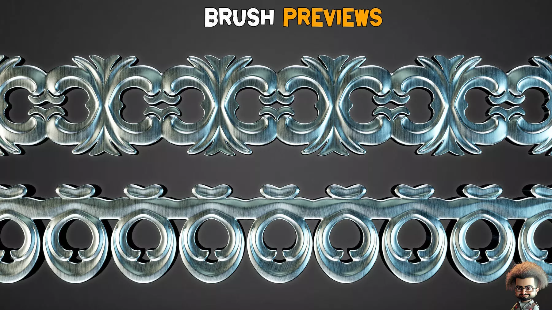 50 Ornamental Trim Brushes Vol 46 Low-poly 3D model_8