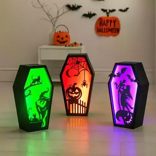 Halloween Candle Tea Light Holder Set 3D print model
