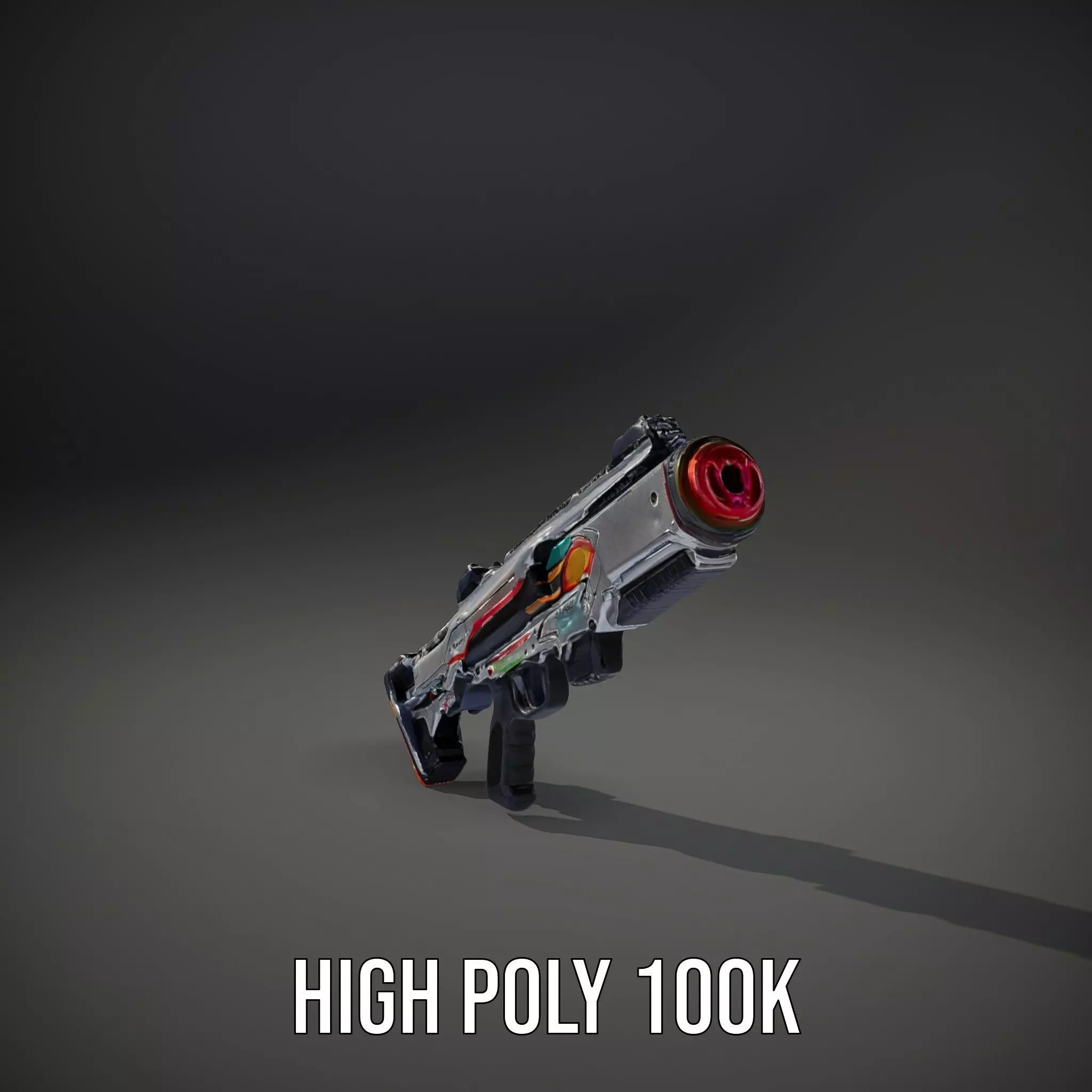 Futuristic Neon Blaster model pack Low-poly 3D model_3