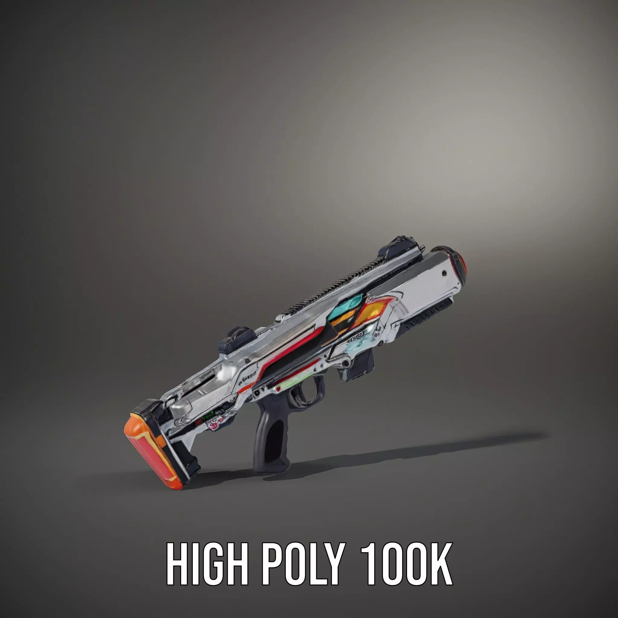 Futuristic Neon Blaster model pack Low-poly 3D model_4