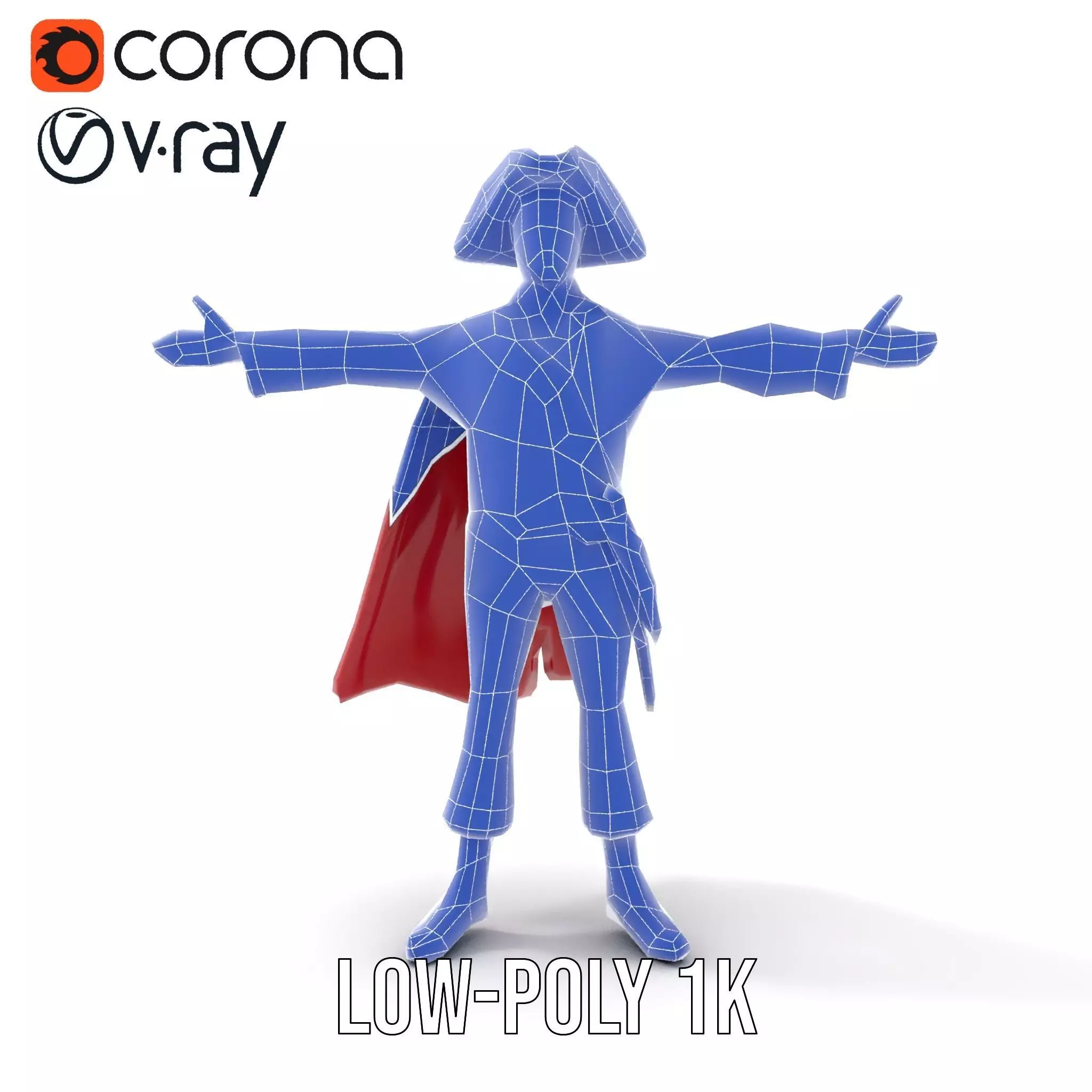 Charming Pirate Captain model pack Low-poly 3D model_30