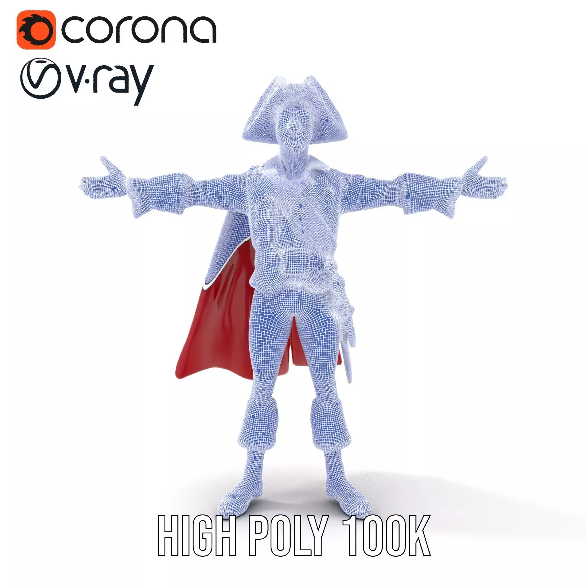 Charming Pirate Captain model pack Low-poly 3D model_33