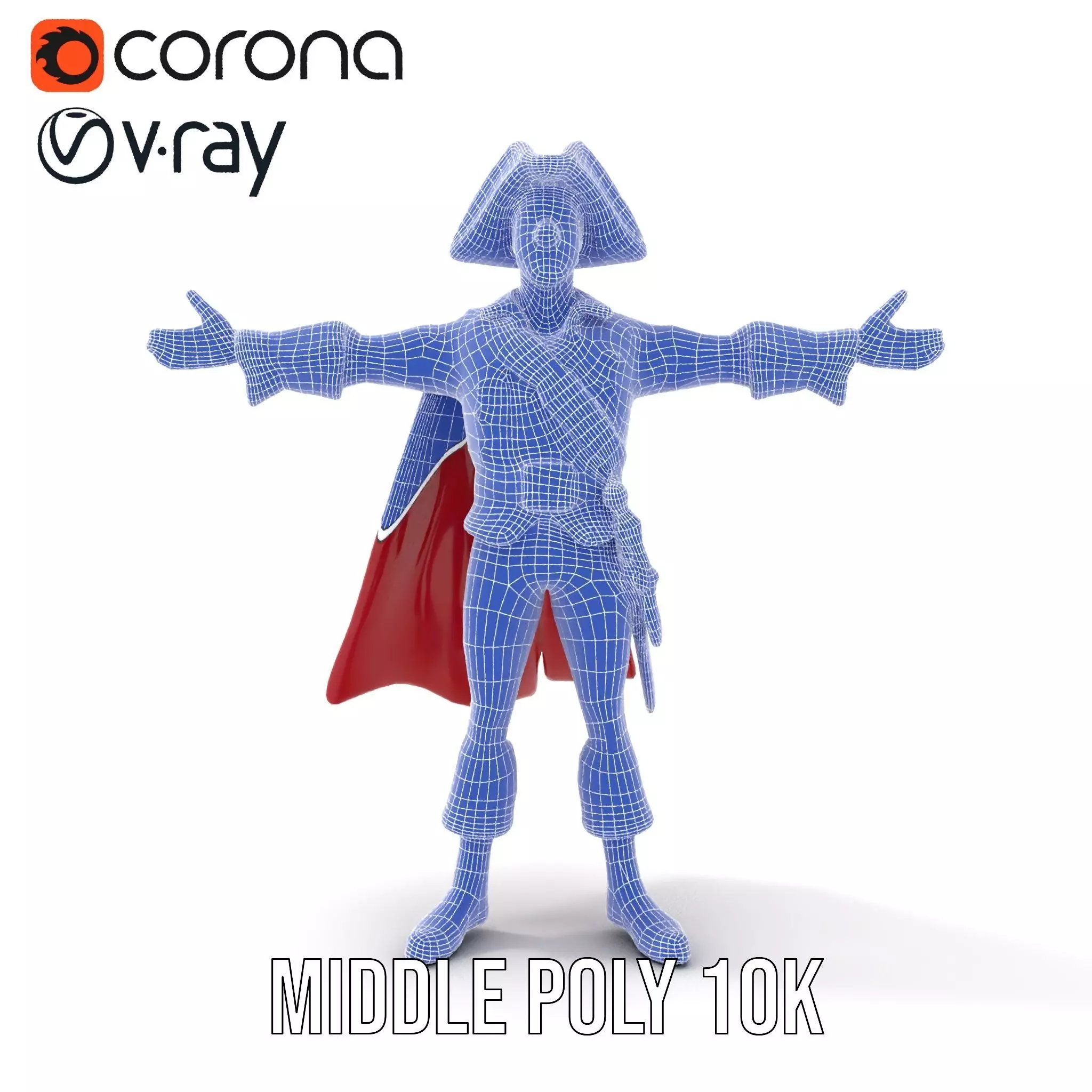 Charming Pirate Captain model pack Low-poly 3D model_18
