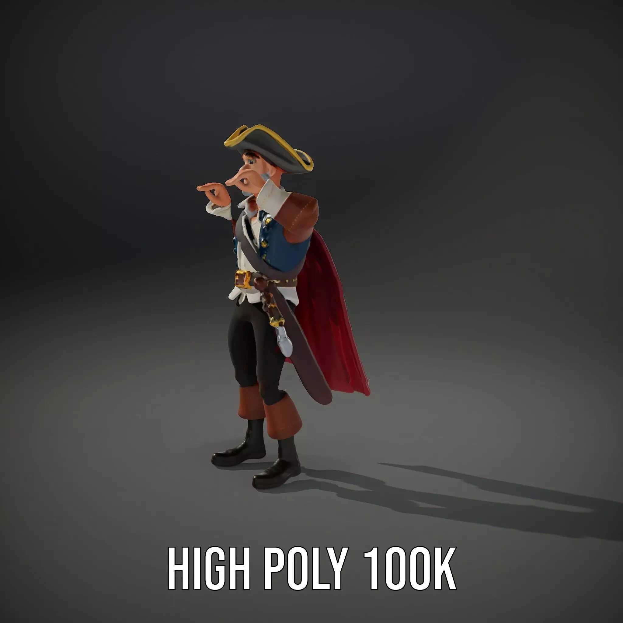 Charming Pirate Captain model pack Low-poly 3D model_20