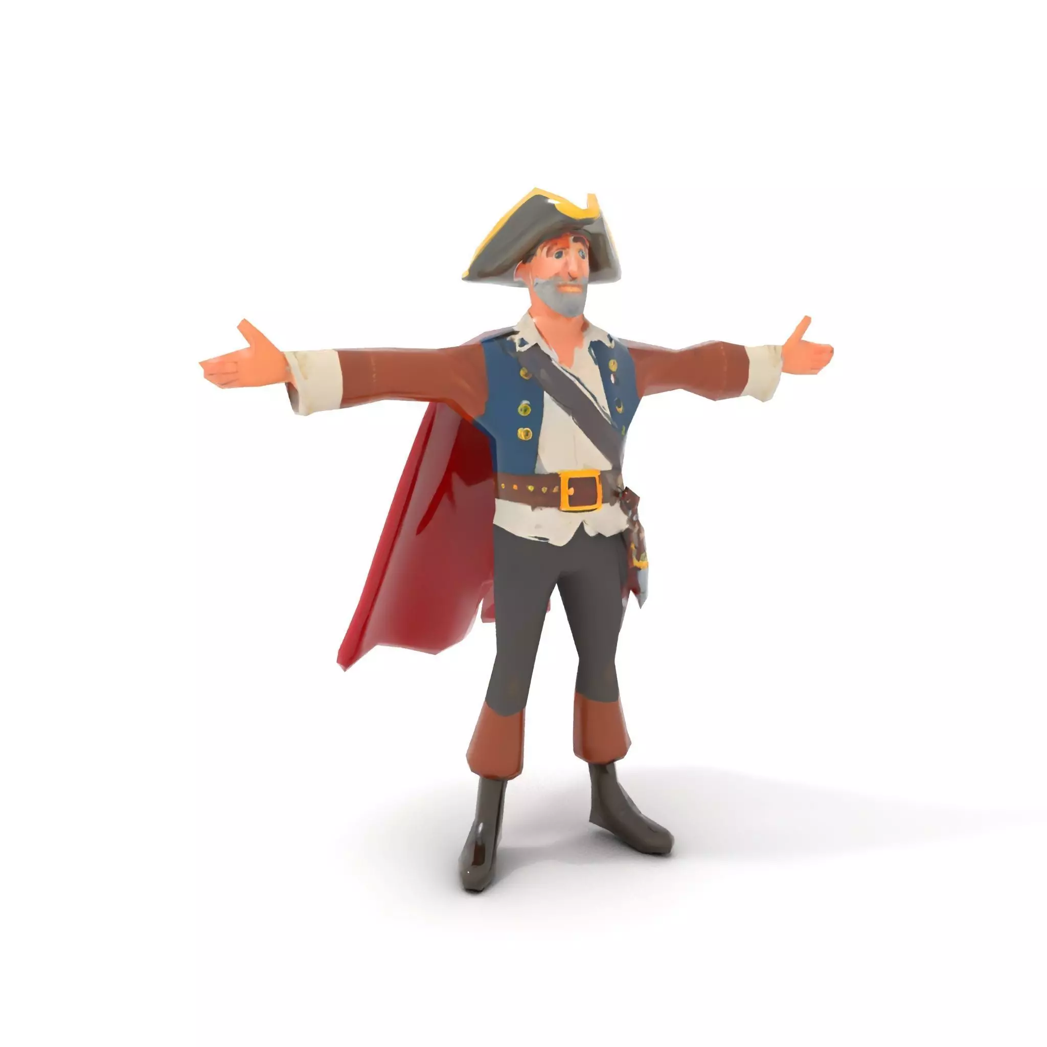 Charming Pirate Captain model pack Low-poly 3D model_7
