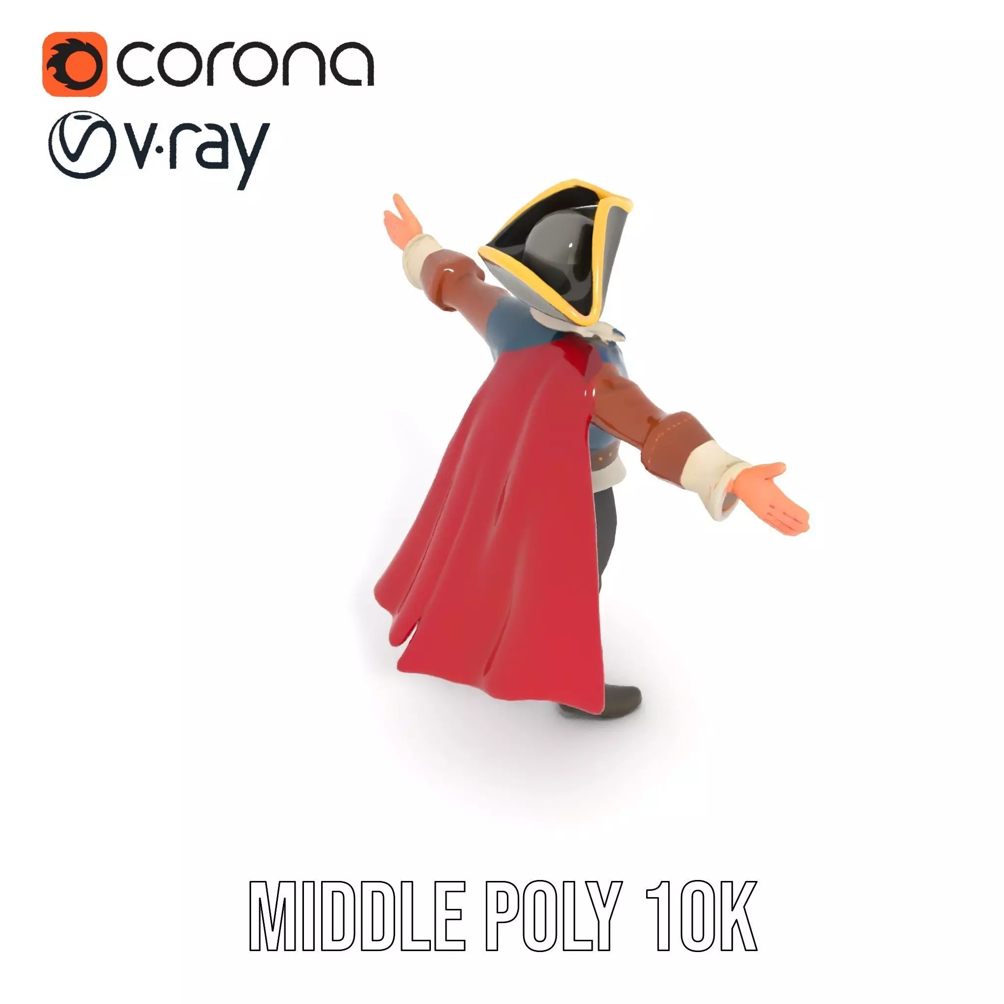 Charming Pirate Captain model pack Low-poly 3D model_21