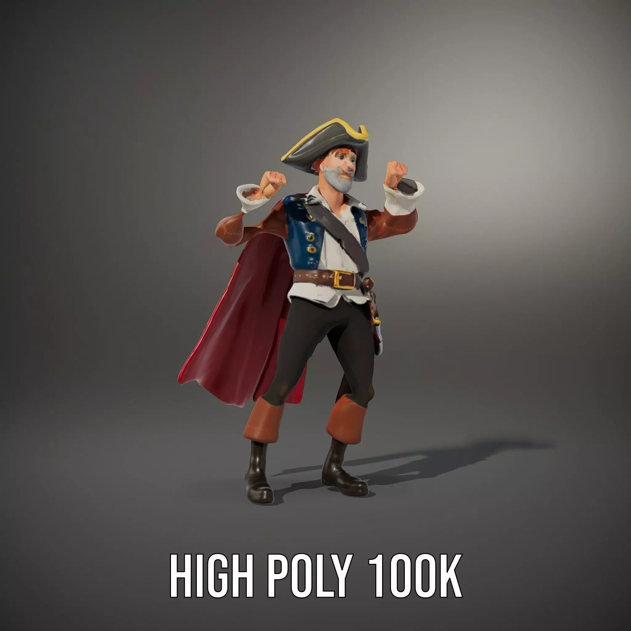 Charming Pirate Captain model pack Low-poly 3D model_28