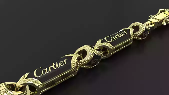 CARRTIER BRACELET WITH ENAMEL 3D PRINT MODEL