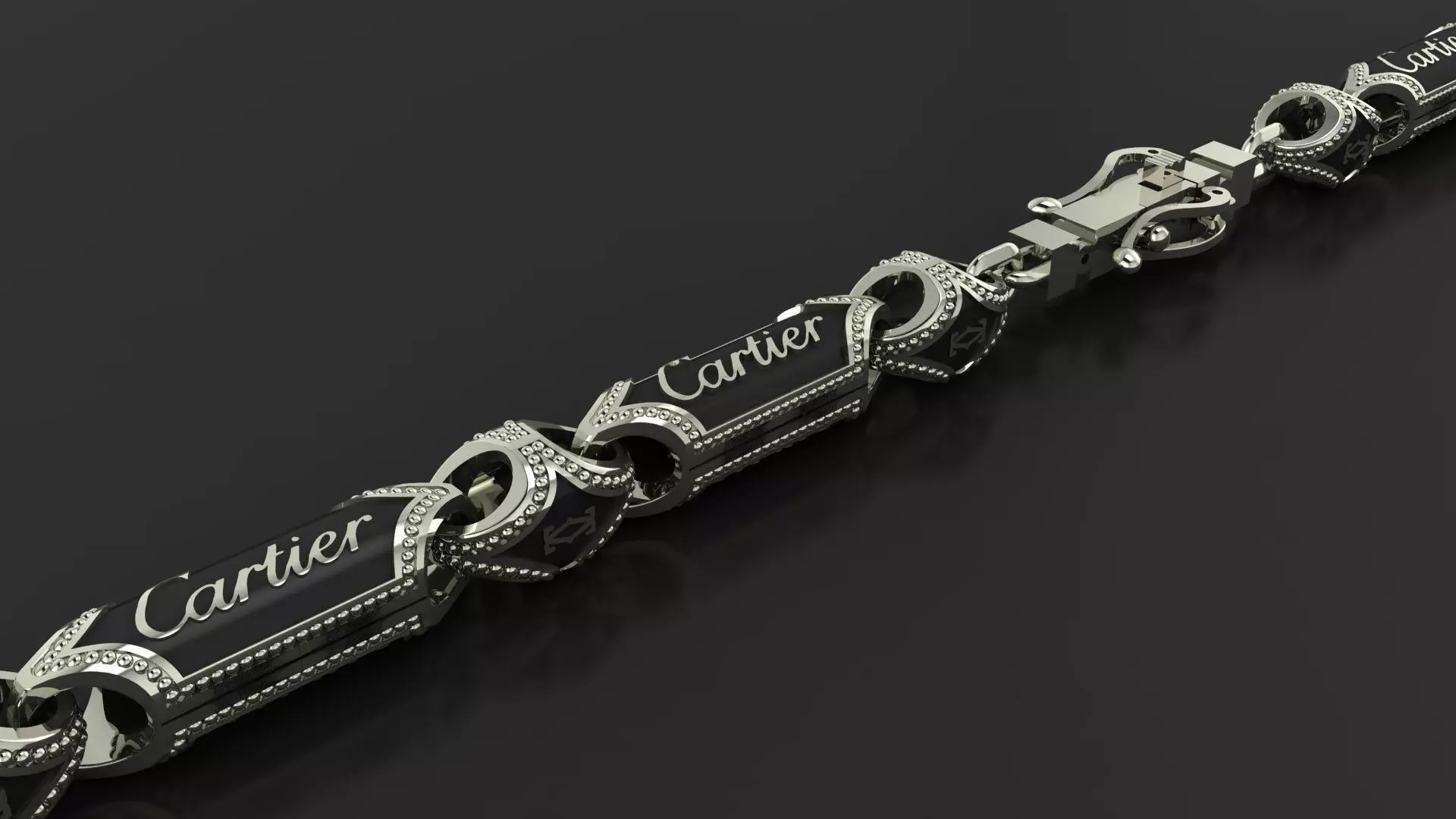 CARRTIER BRACELET WITH ENAMEL 3D PRINT MODEL 3D print model_3
