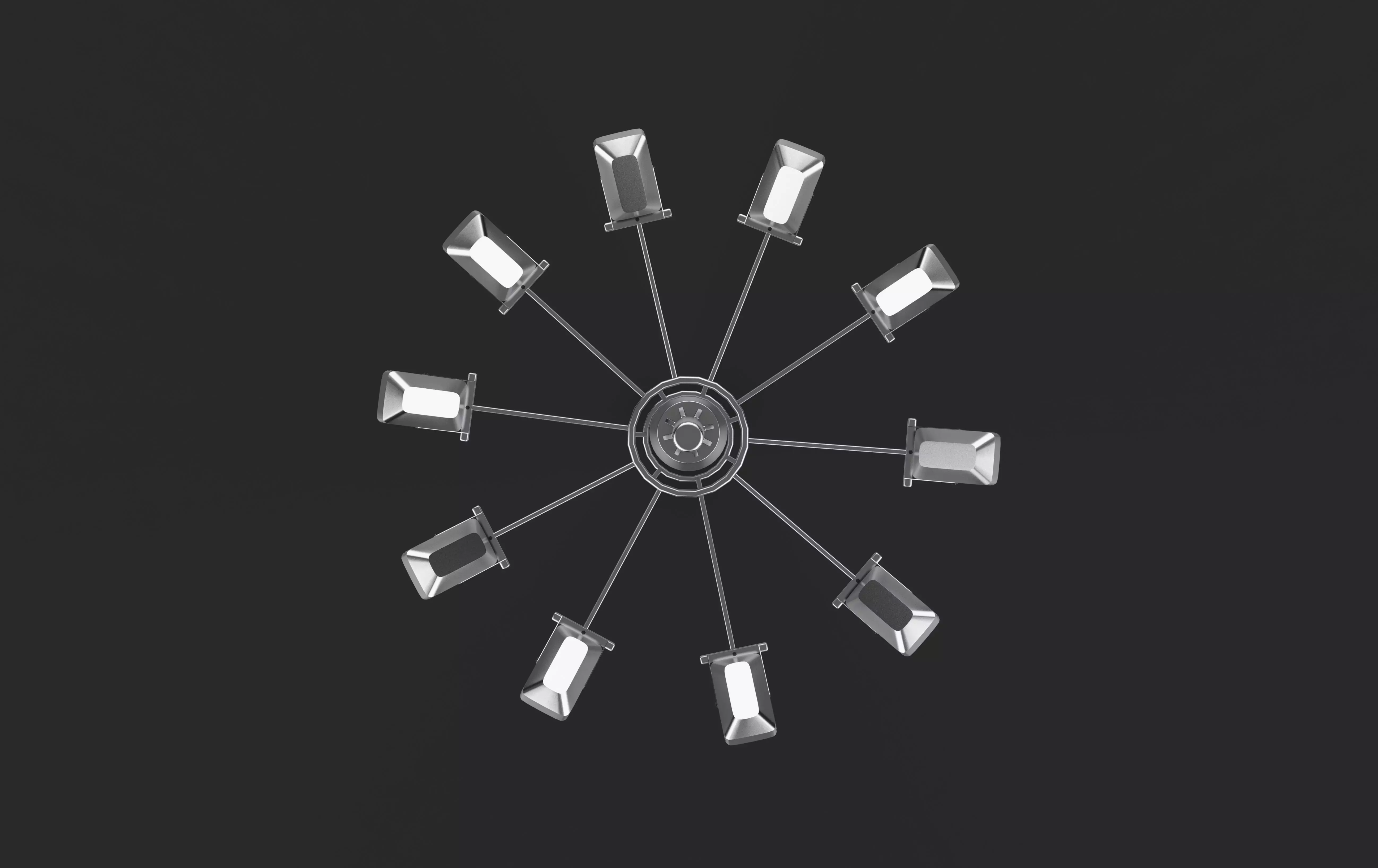 High Mast Stadium light  3D model_12