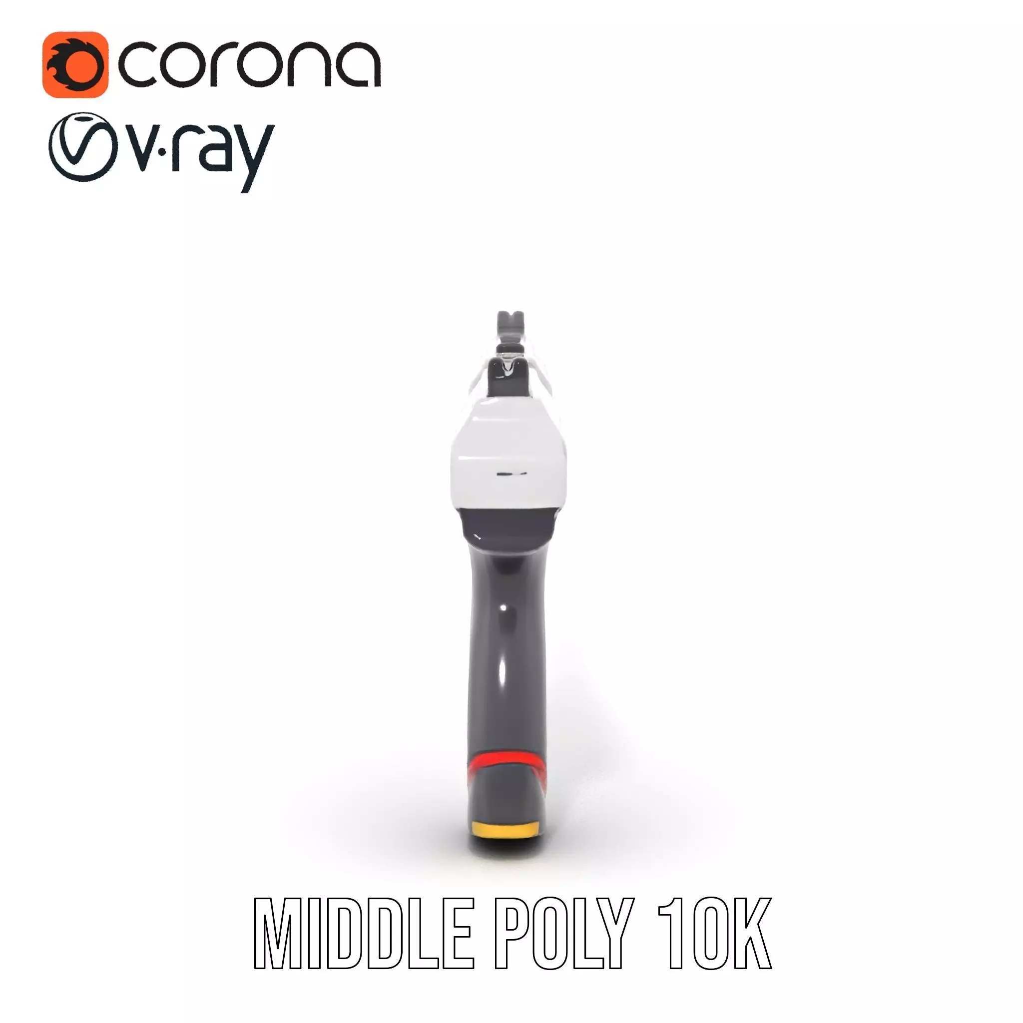 Chrome Energy Pistol model pack Low-poly 3D model_14