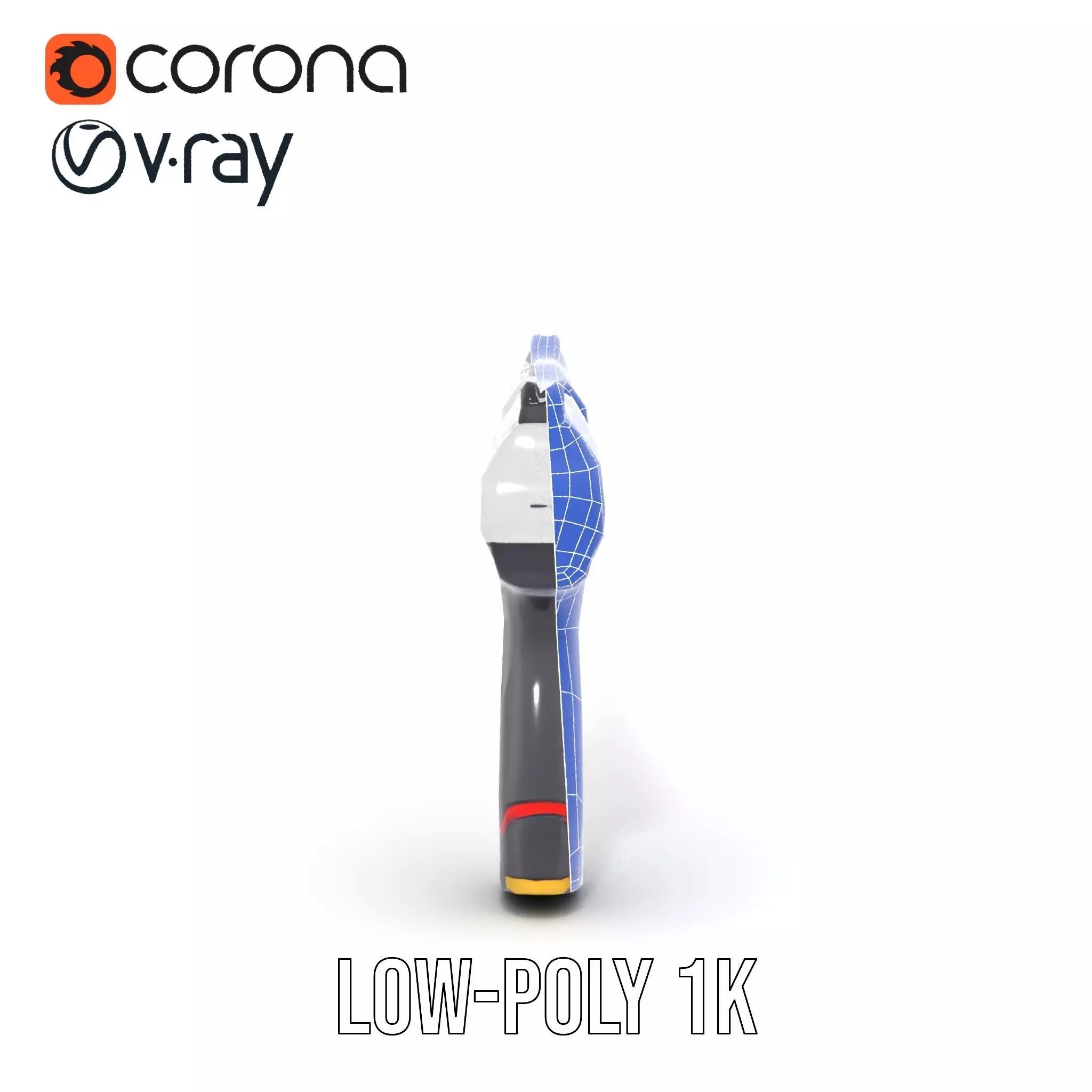 Chrome Energy Pistol model pack Low-poly 3D model_26