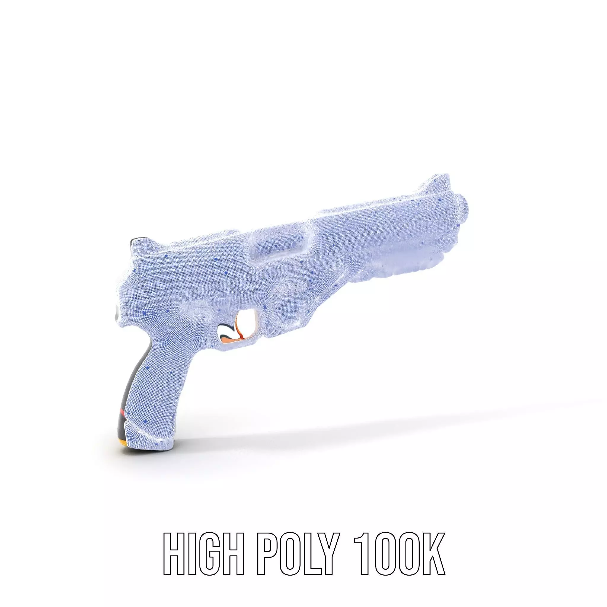 Chrome Energy Pistol model pack Low-poly 3D model_5