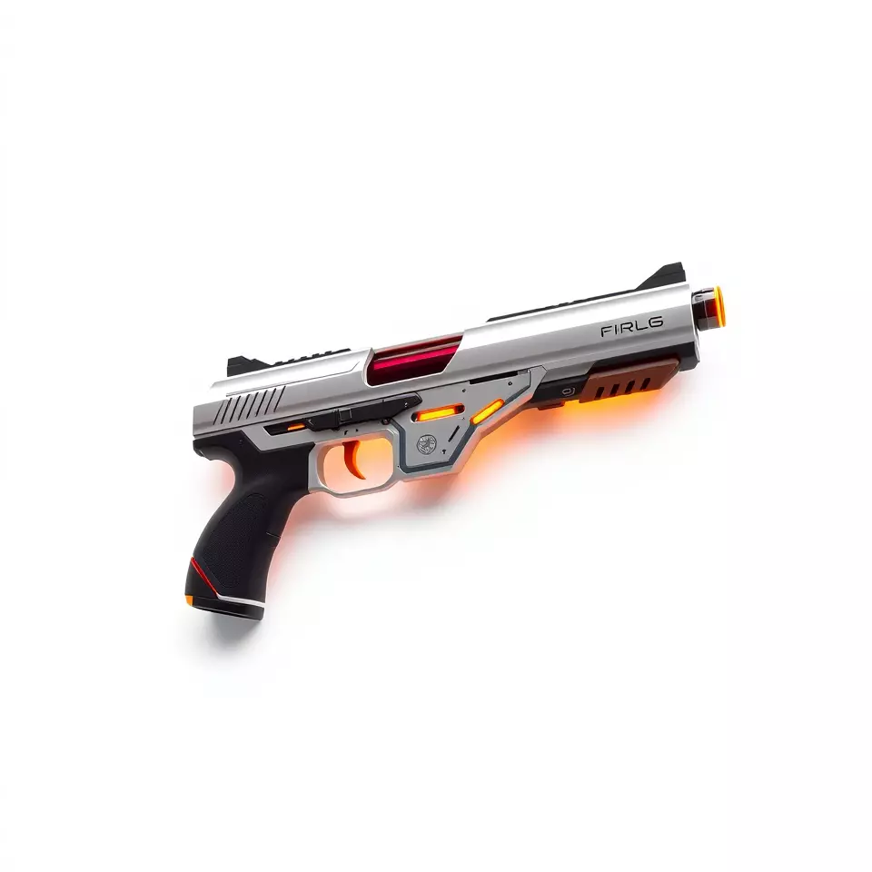 Chrome Energy Pistol model pack Low-poly 3D model_3