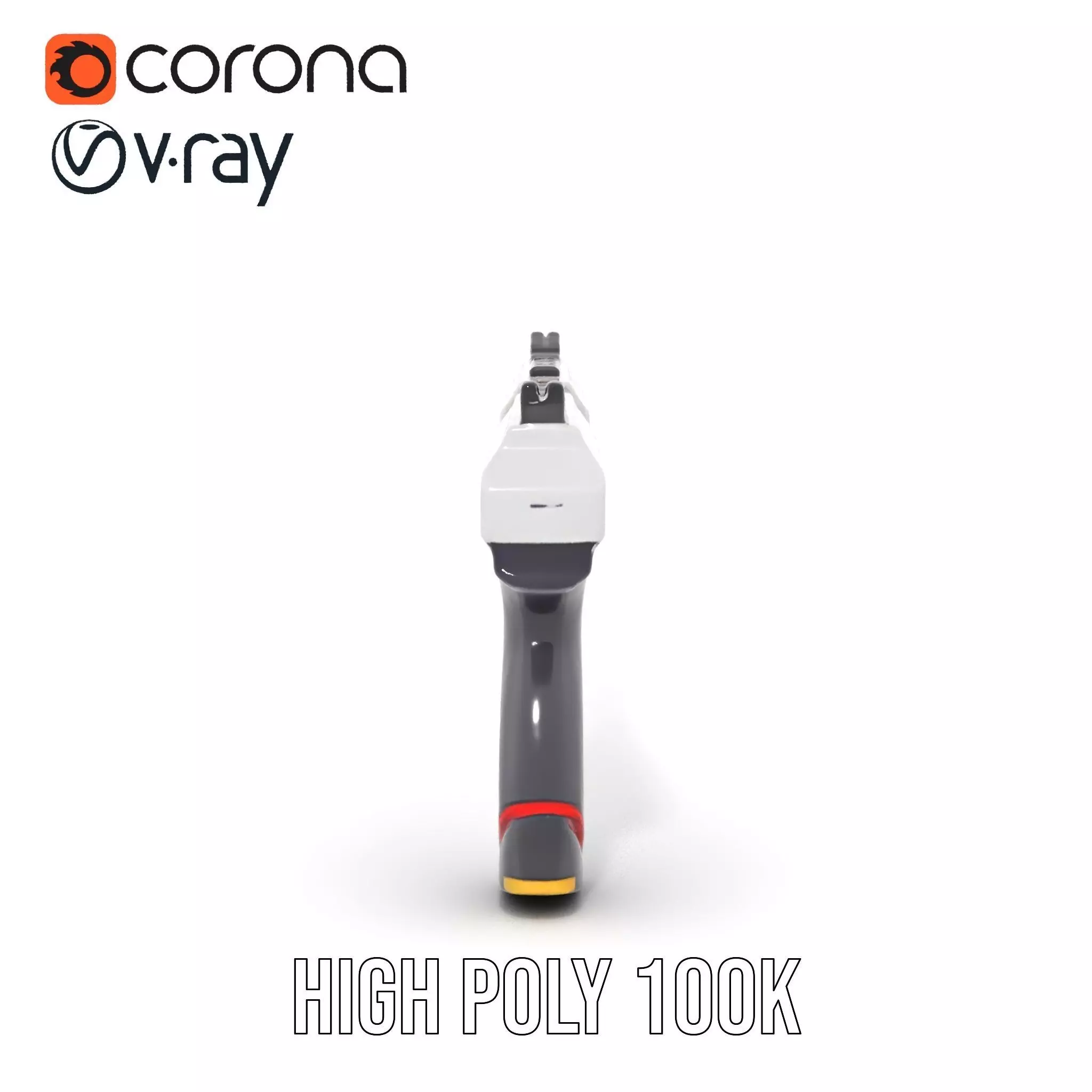 Chrome Energy Pistol model pack Low-poly 3D model_34