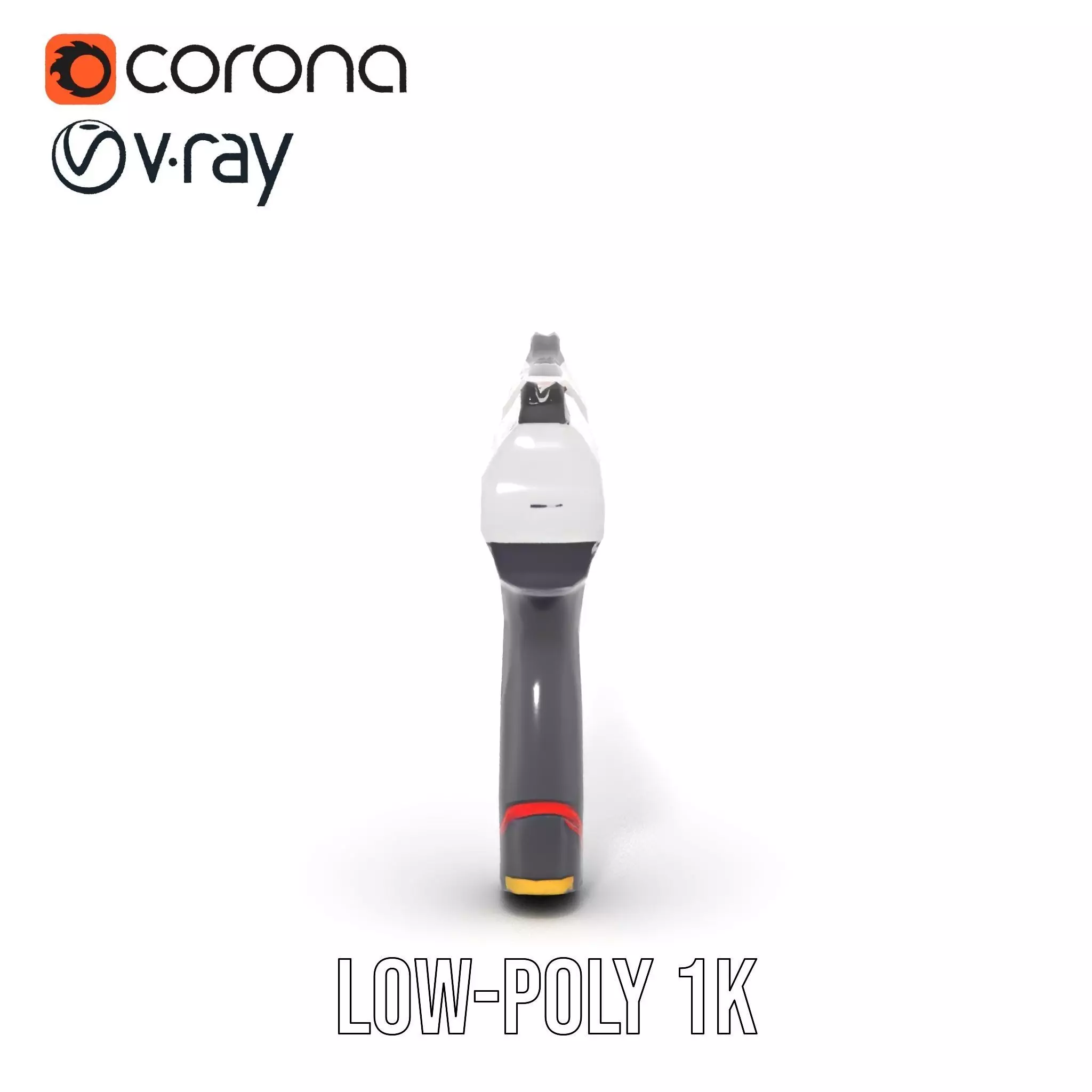 Chrome Energy Pistol model pack Low-poly 3D model_9