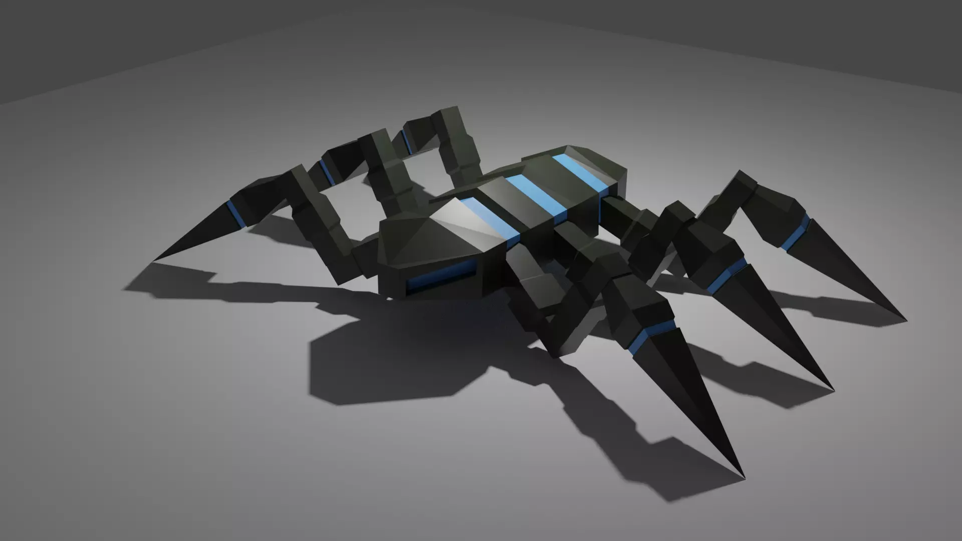 Robotic Spider Low-poly 3D model_0