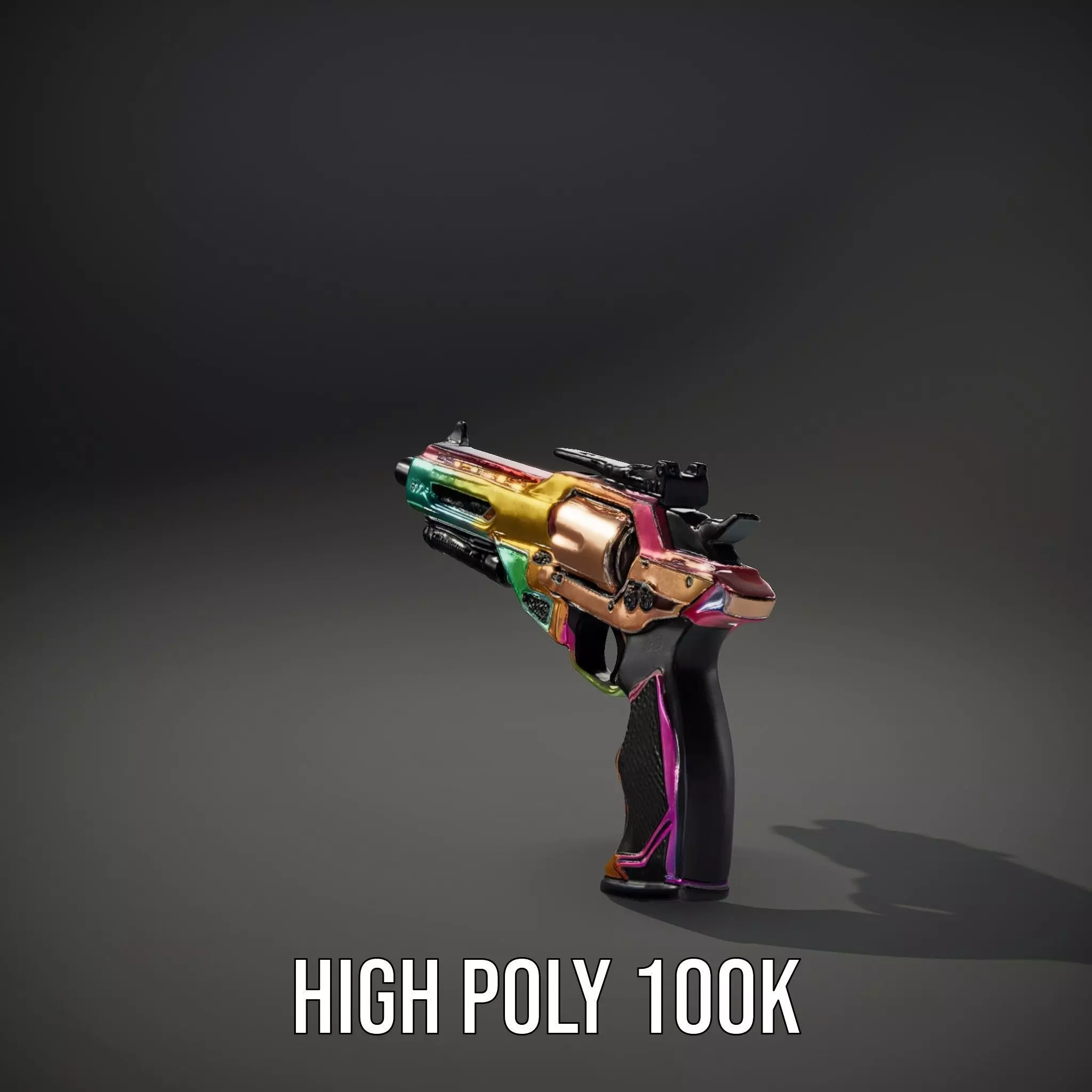 Iridescent Revolver model pack Low-poly 3D model_5