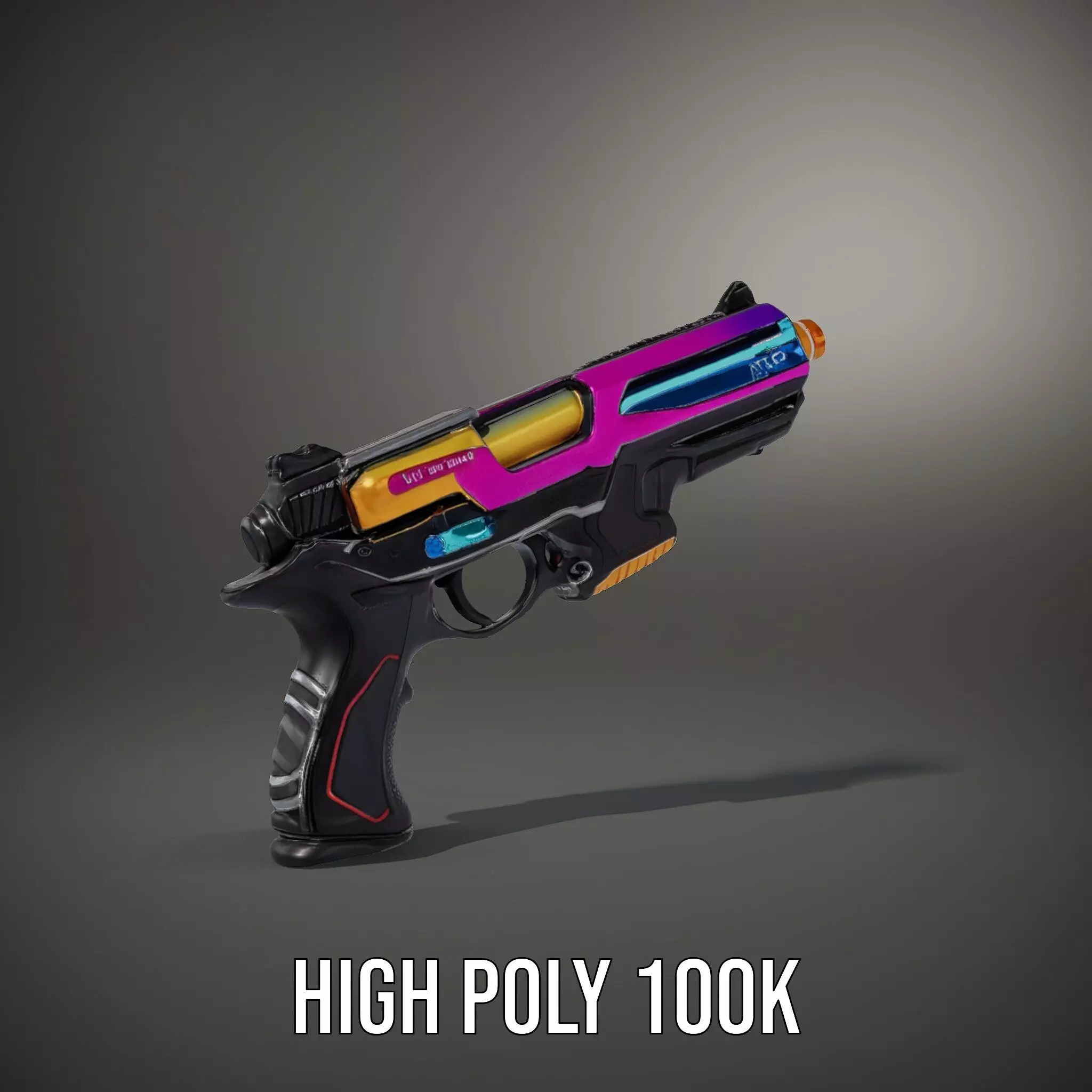 Vivid Neon Blaster model pack Low-poly 3D model_11