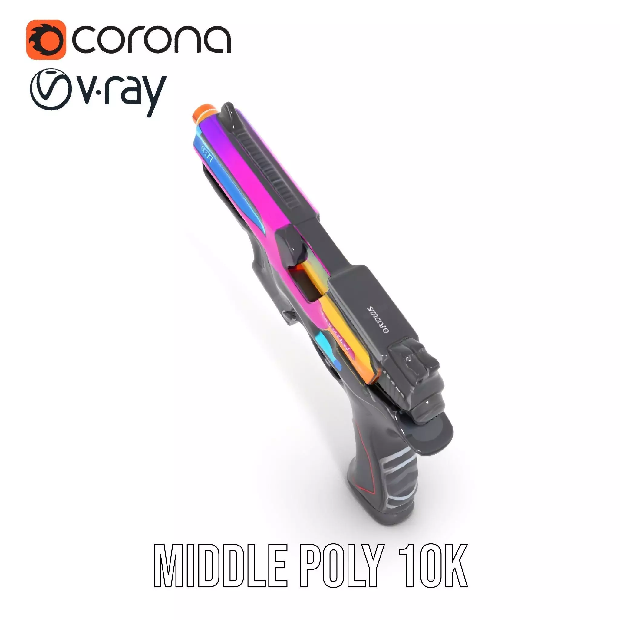 Vivid Neon Blaster model pack Low-poly 3D model_22