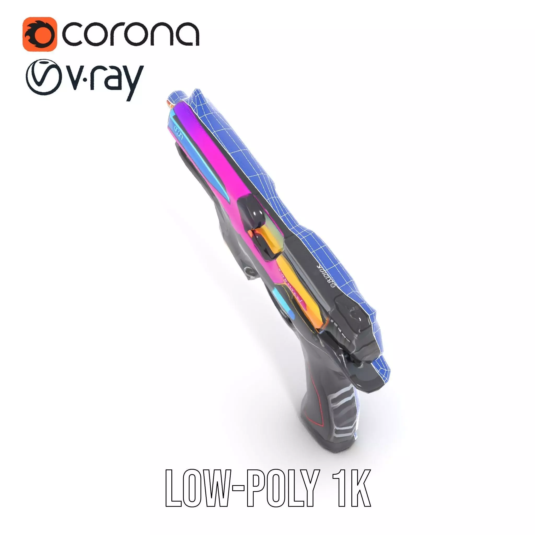 Vivid Neon Blaster model pack Low-poly 3D model_31