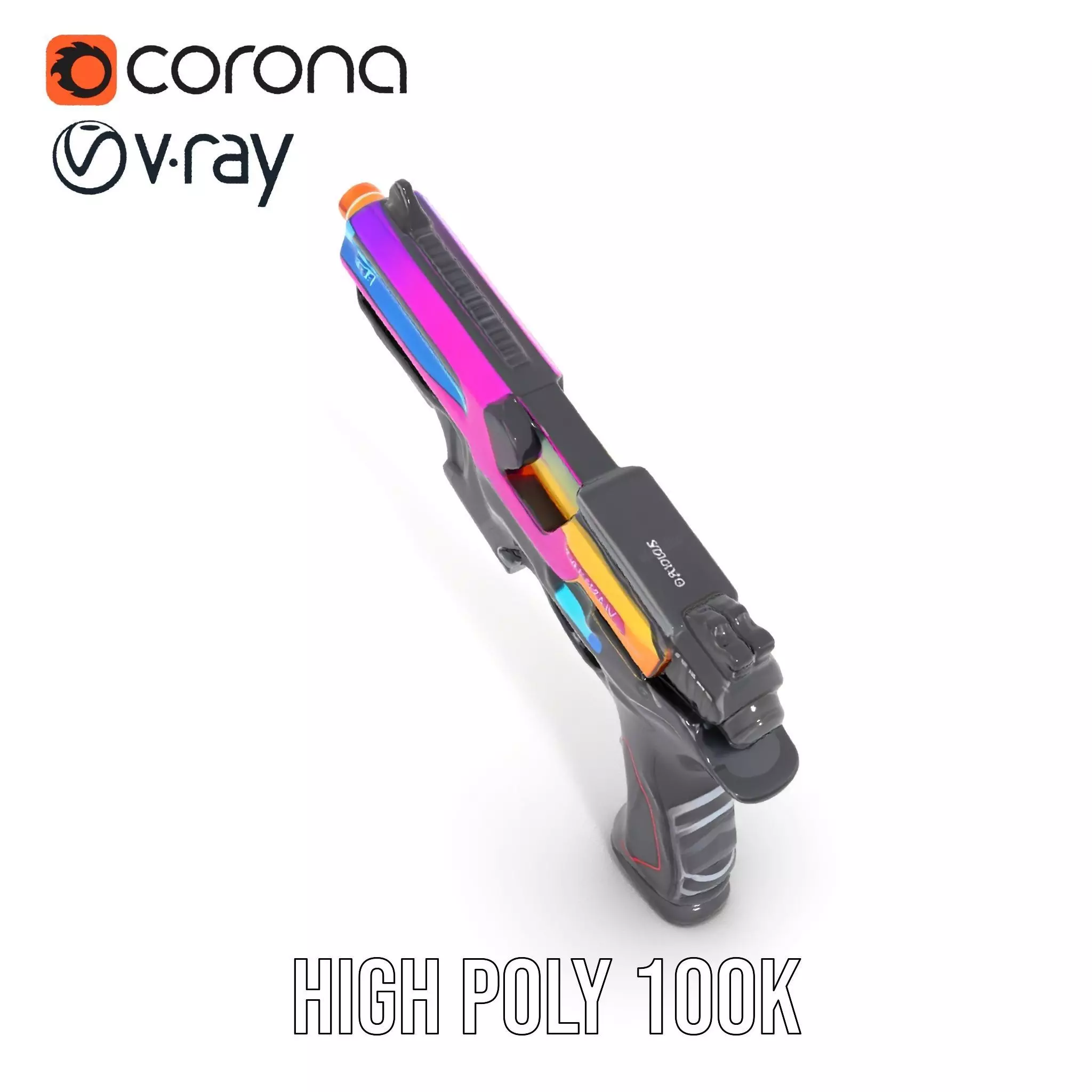 Vivid Neon Blaster model pack Low-poly 3D model_26