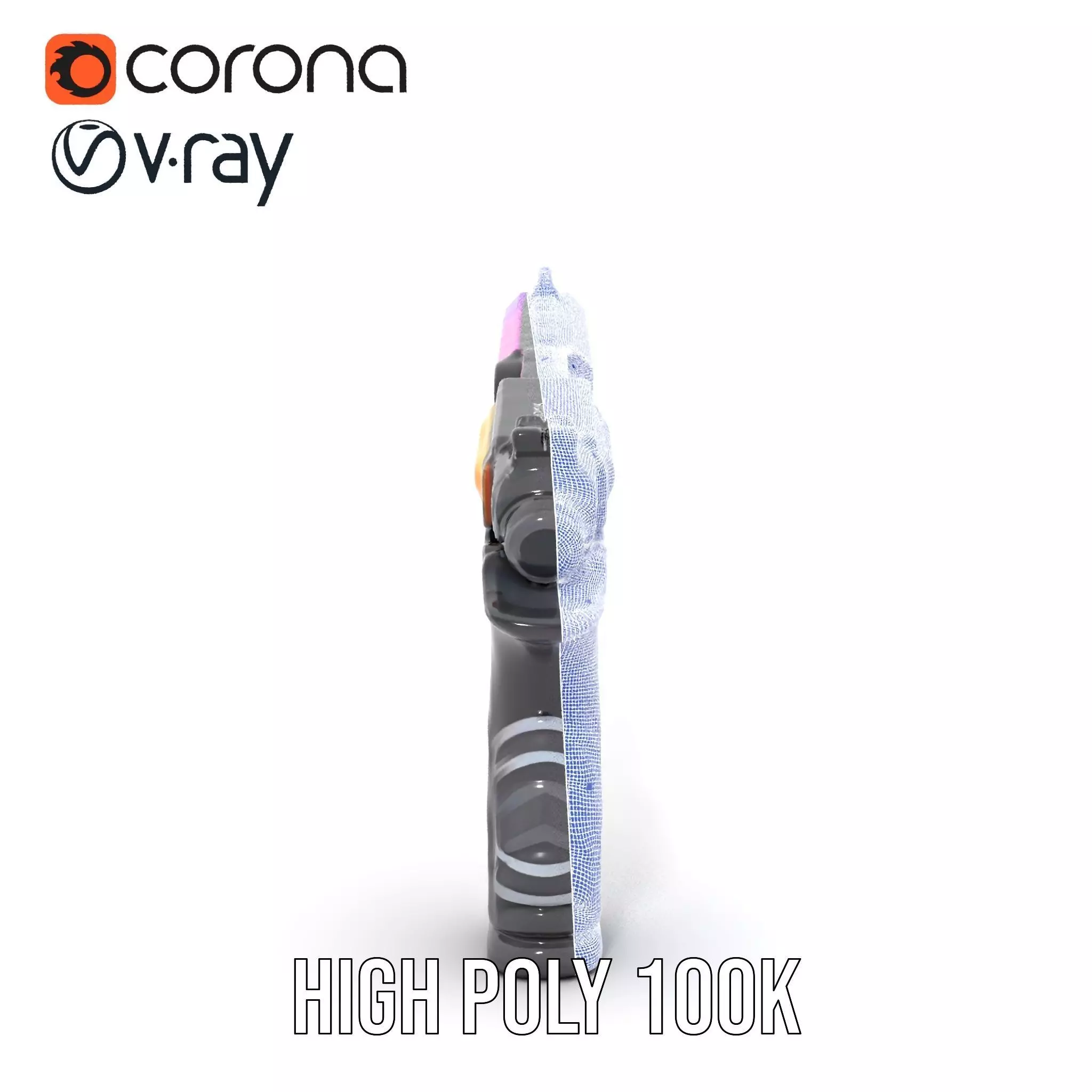 Vivid Neon Blaster model pack Low-poly 3D model_32