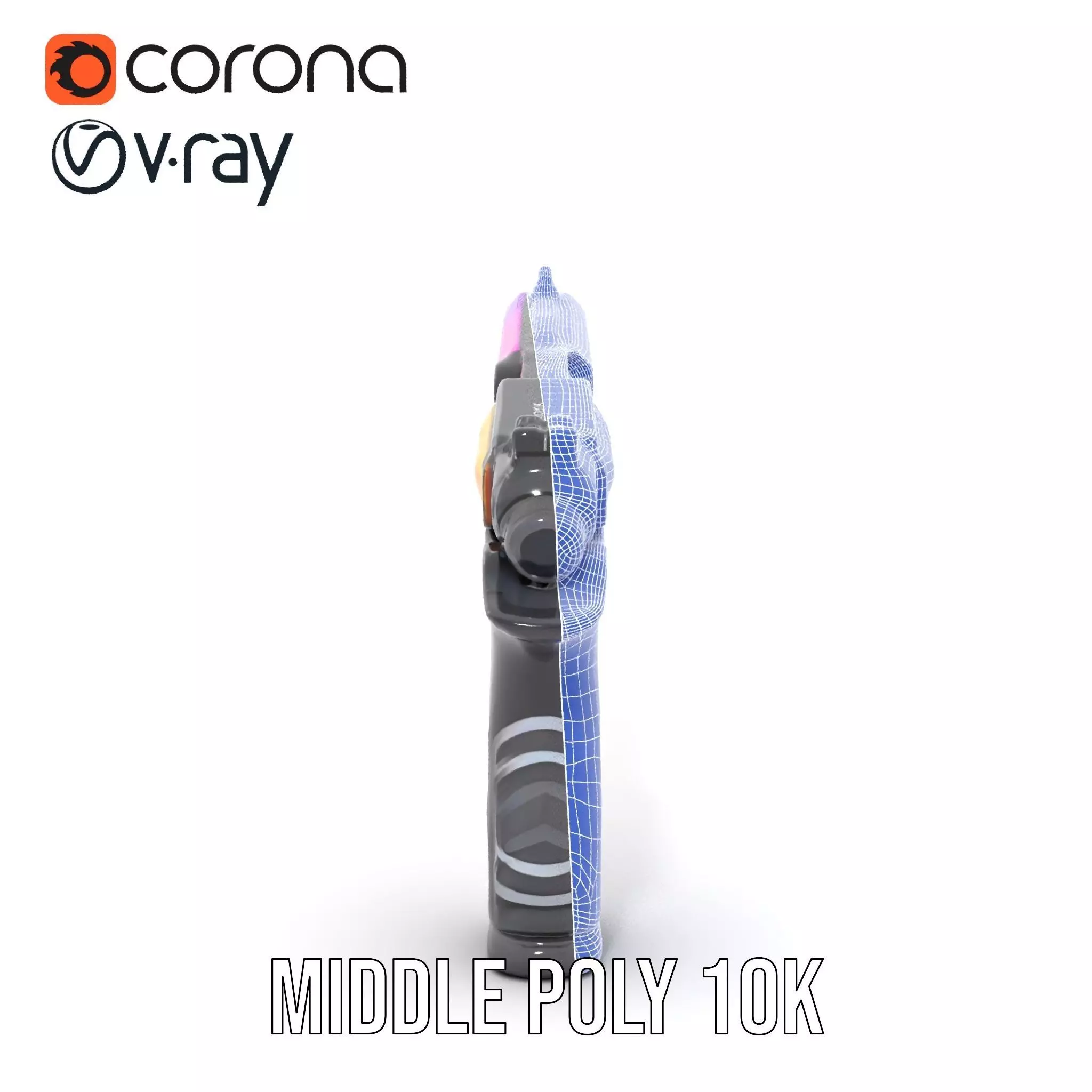 Vivid Neon Blaster model pack Low-poly 3D model_30