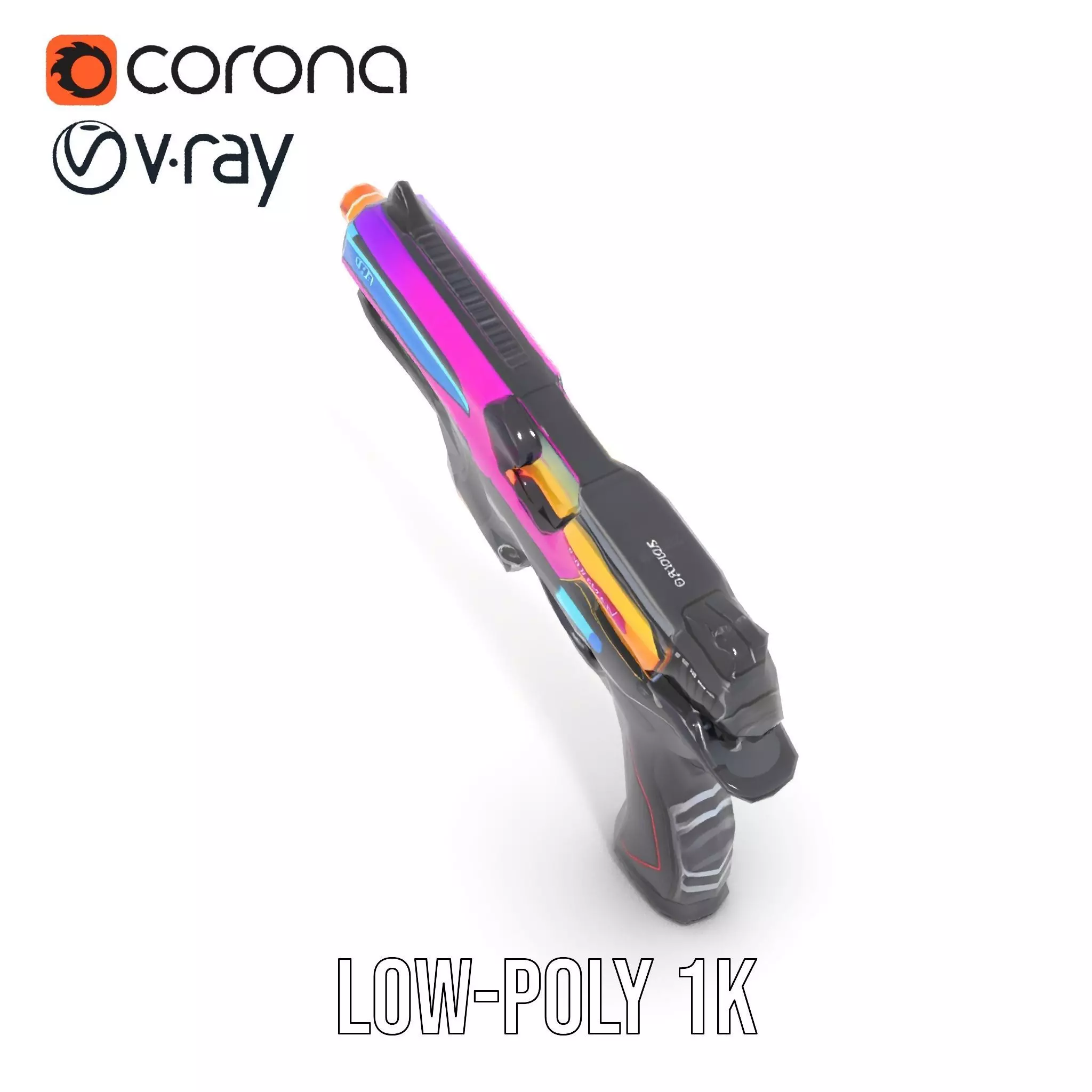 Vivid Neon Blaster model pack Low-poly 3D model_20