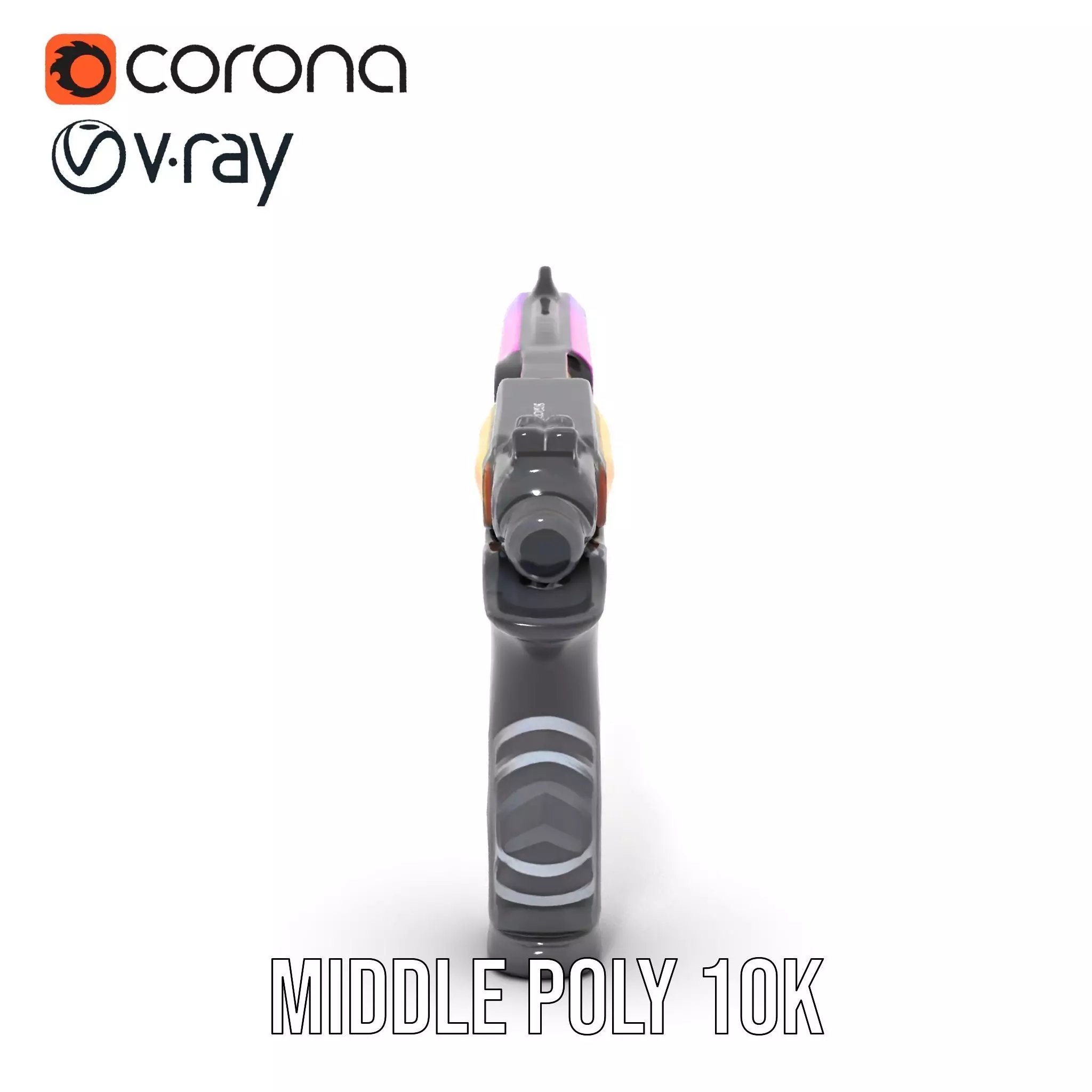 Vivid Neon Blaster model pack Low-poly 3D model_6