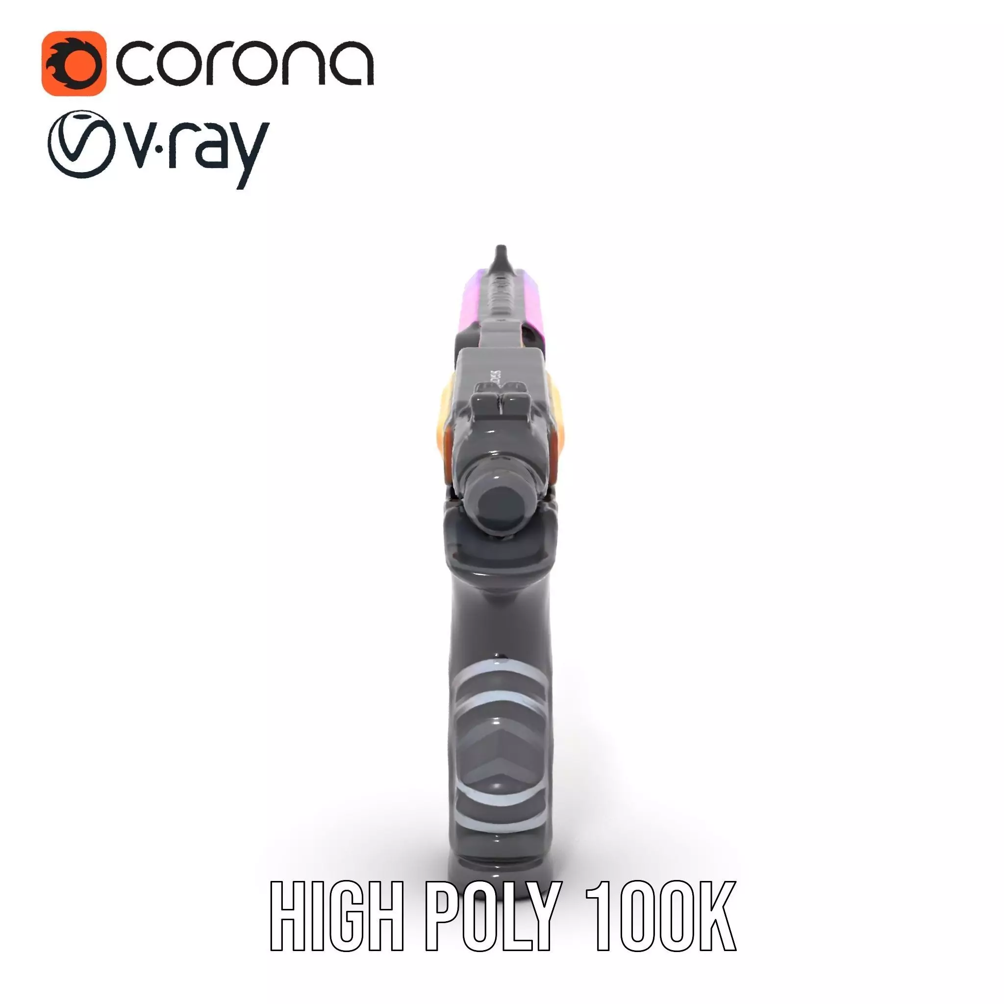 Vivid Neon Blaster model pack Low-poly 3D model_29