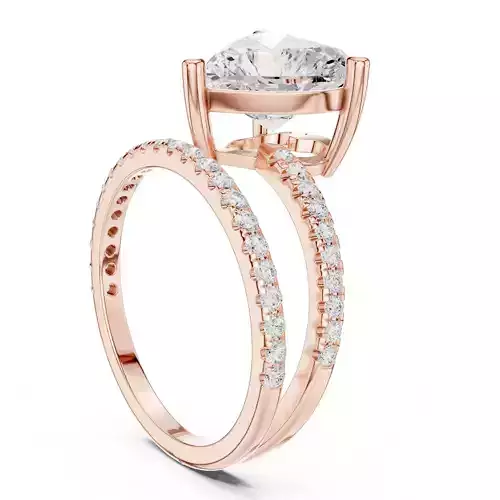 Heart Cut Split Shank Engagement Wedding Ring 3DM STL Video