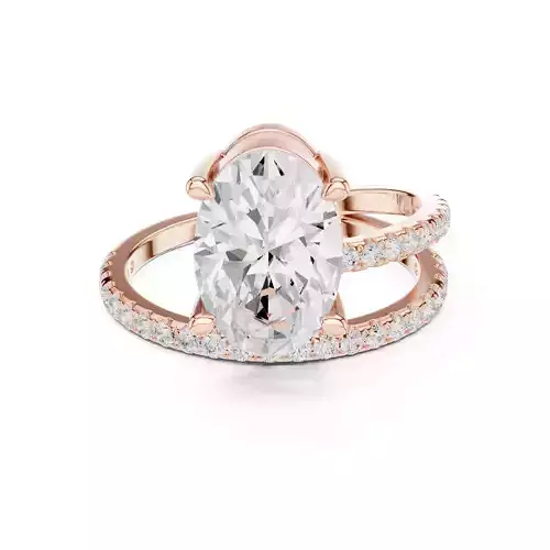 Floating Oval Diamond Engagement Wedding Ring 3DM STL Video