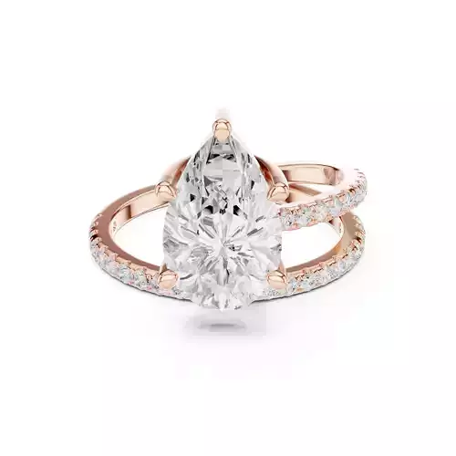 Pear Cut Split Shank Engagement Wedding Ring 3DM STL Video