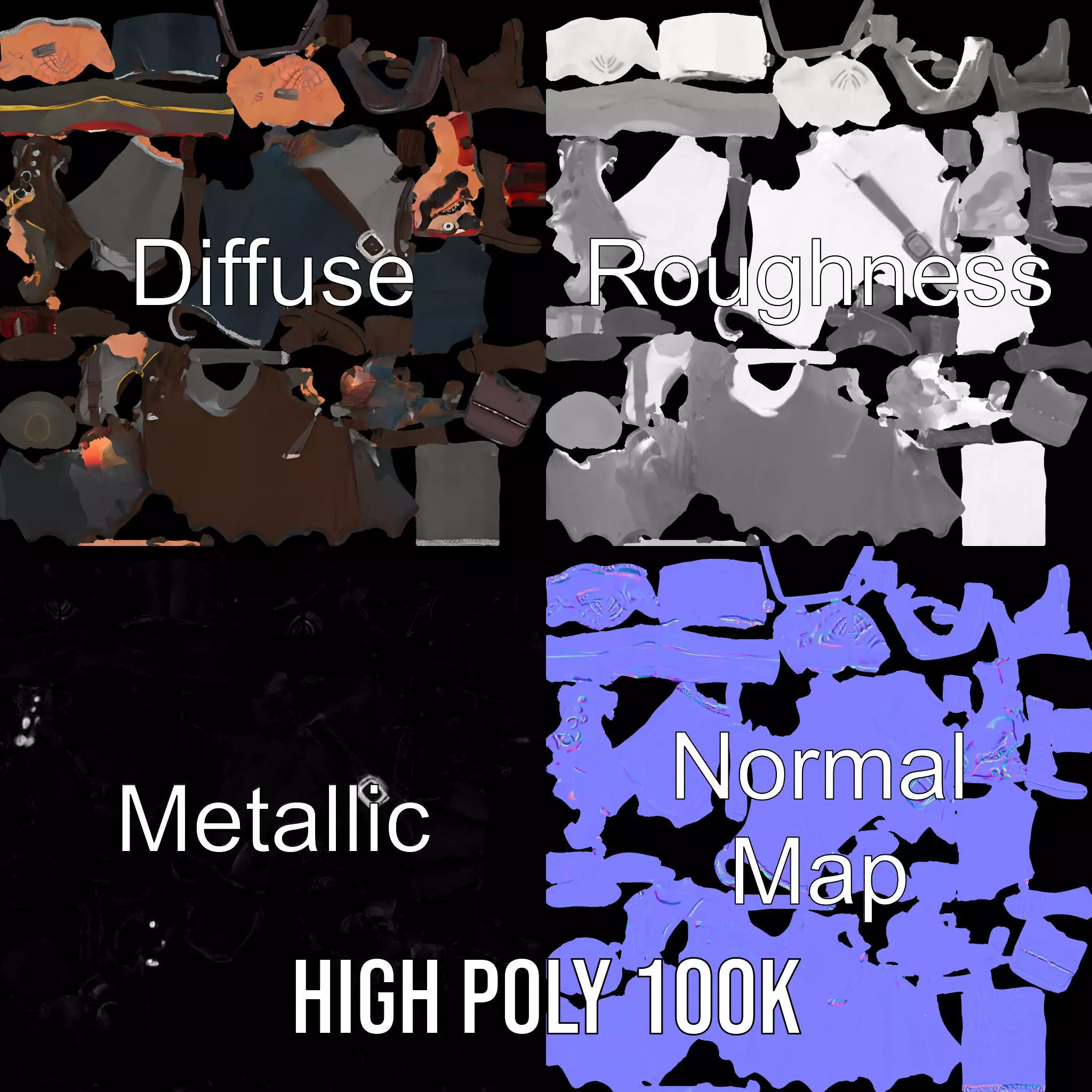 Charming Pirate model pack Low-poly 3D model_4