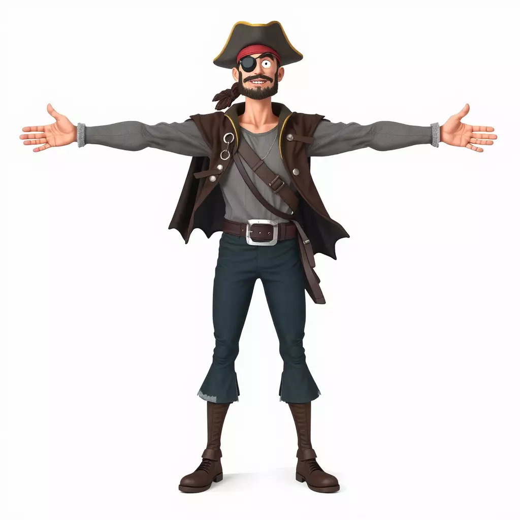 Charming Pirate model pack Low-poly 3D model_3