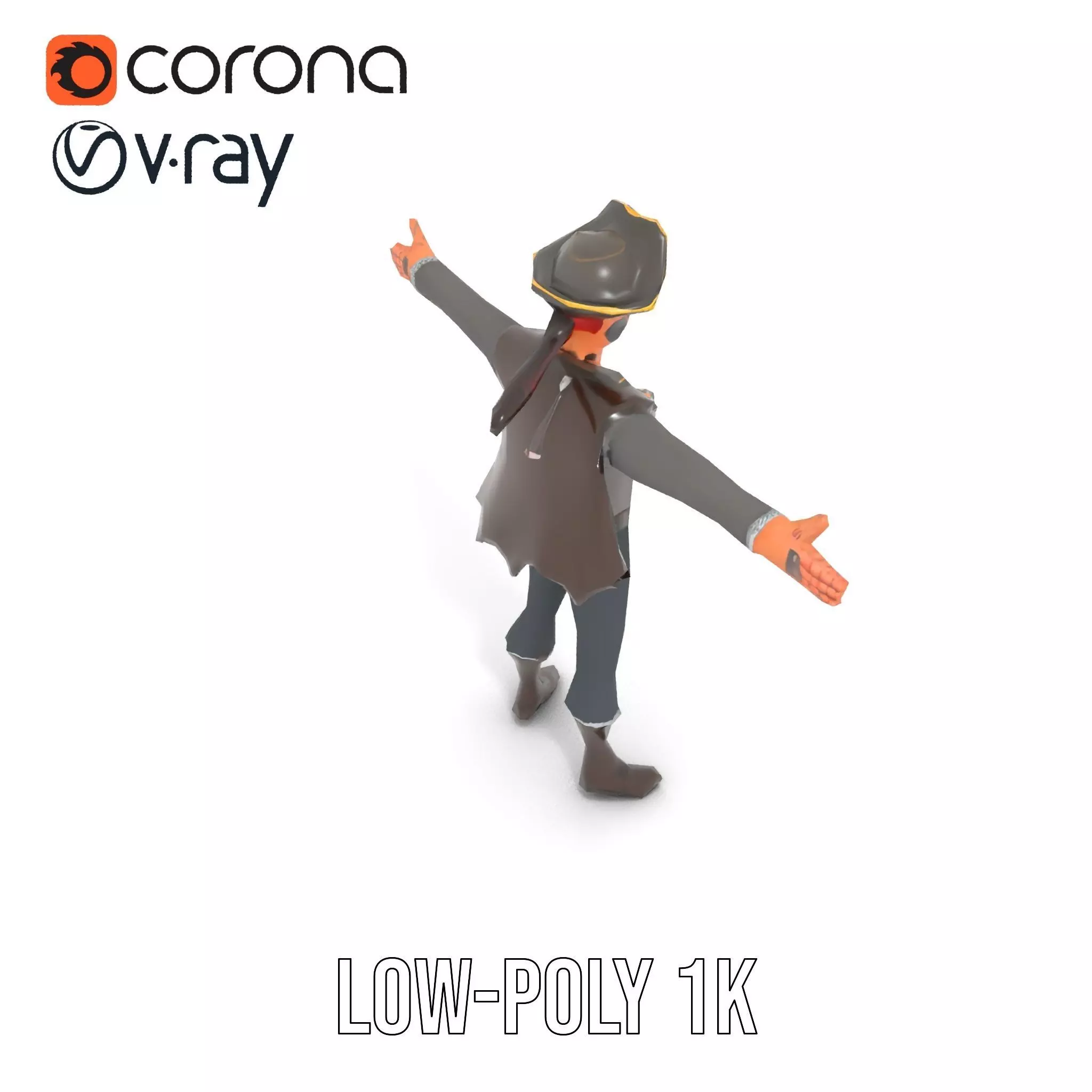 Charming Pirate model pack Low-poly 3D model_8
